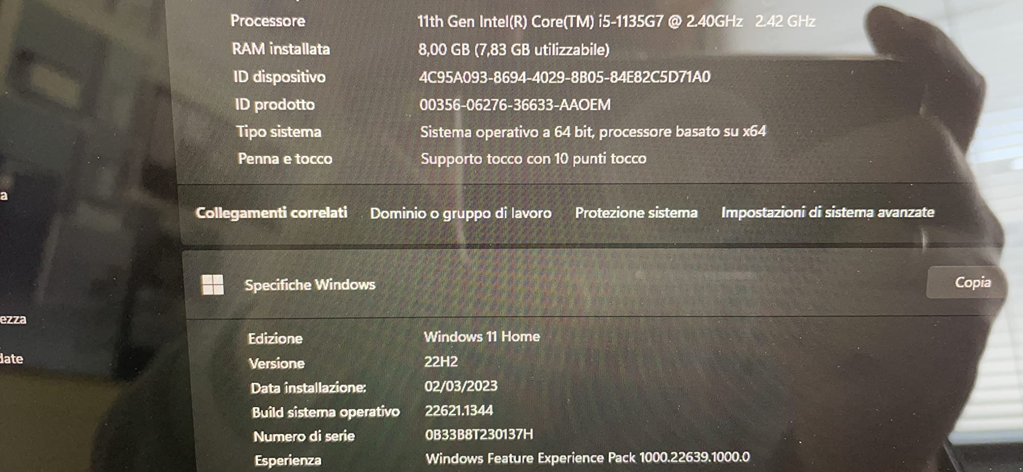 Microsoft Surface Laptop Go 2 notebook 12,4" i5 8GB 256GB Platino