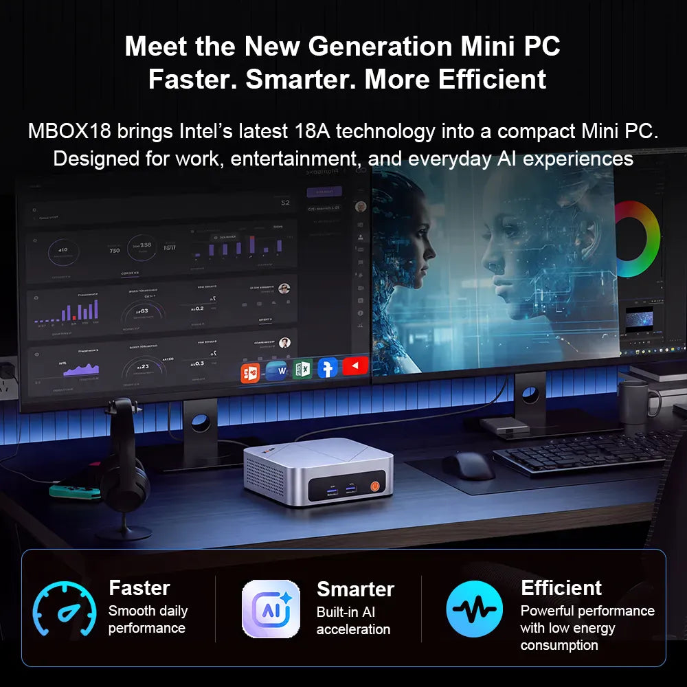 Ninkear MBOX18 Mini PC Core 3 304 12GB 512GB
