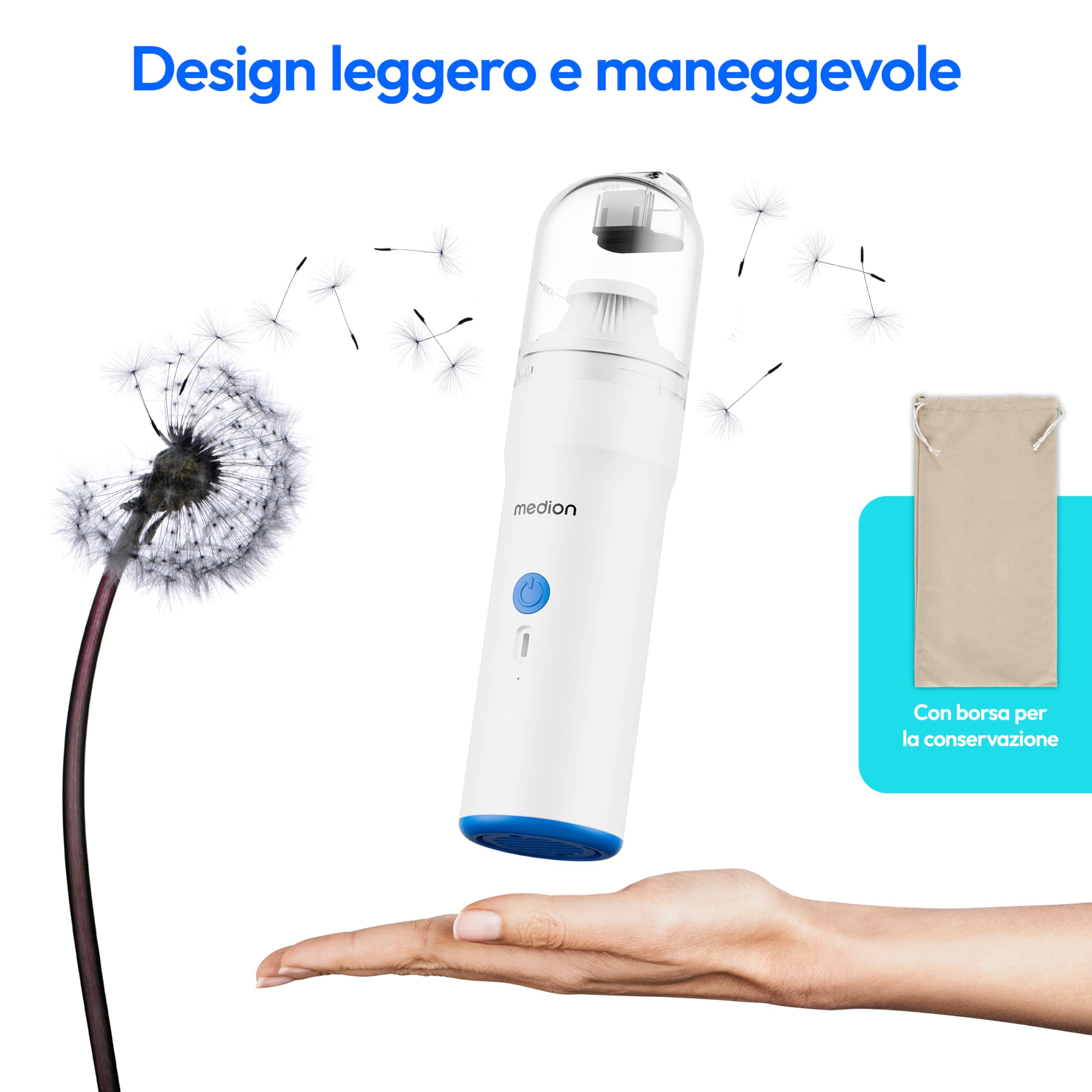 Medion aspirapolvere portatile cordless USB-C 5 kPa