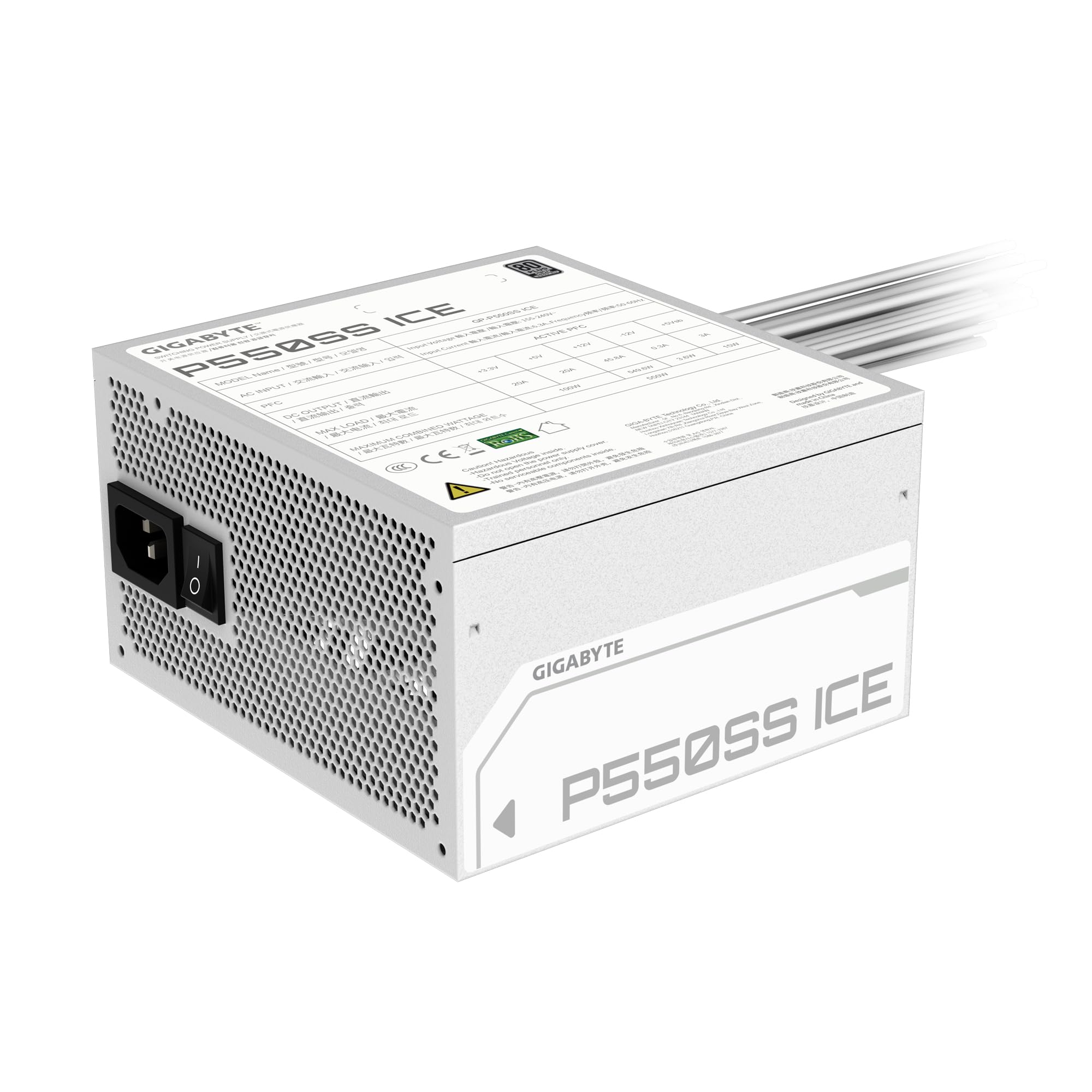 Gigabyte P550SS Ice alimentatore 550W modulare bianco