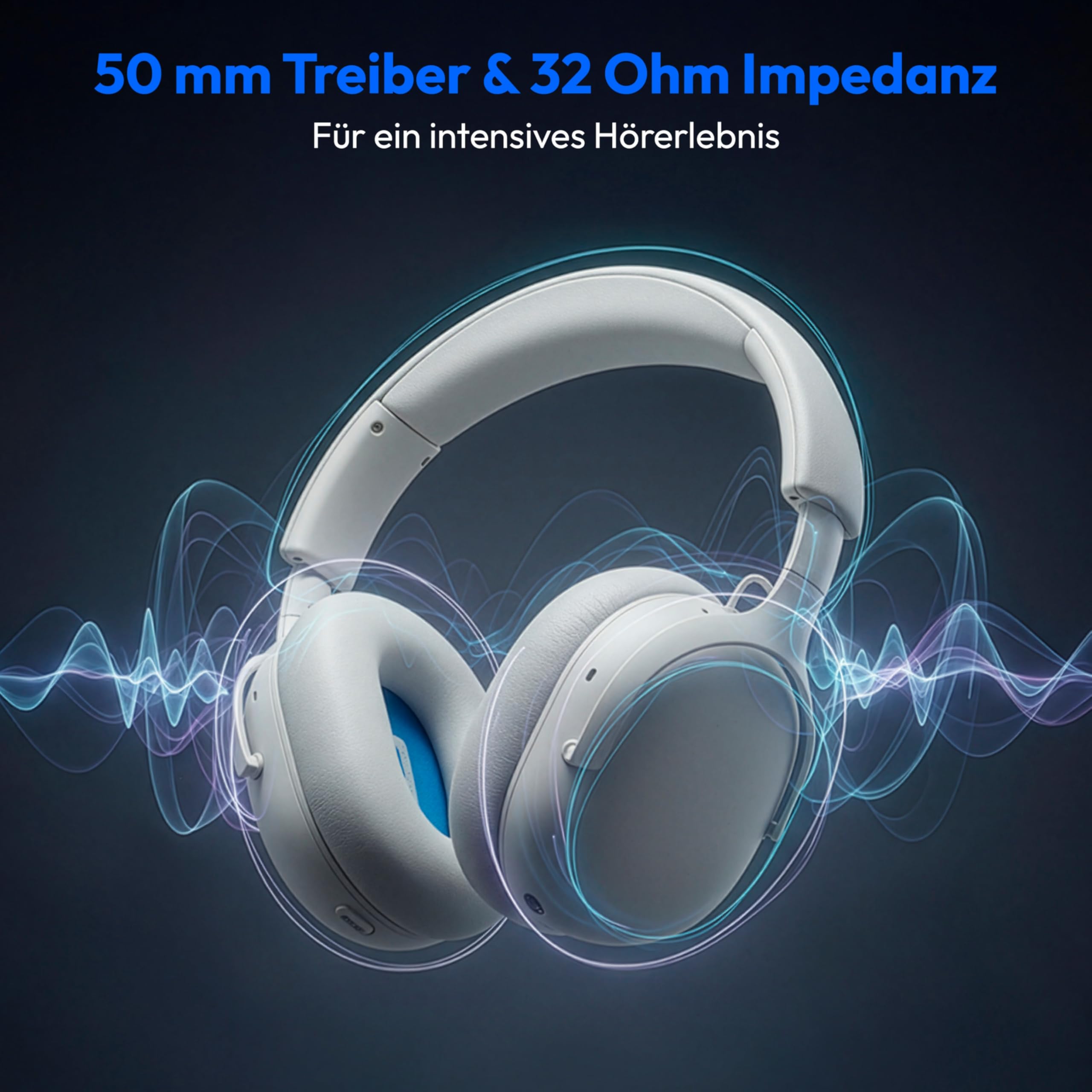 MEDION HX-1 Plus cuffie over ear bluetooth bianche ANC
