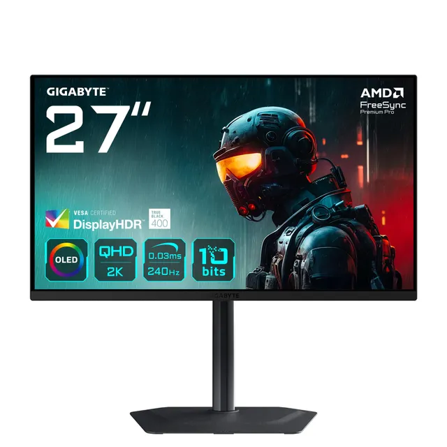 GIGABYTE MO27Q2 monitor gaming 27 QHD OLED 240Hz