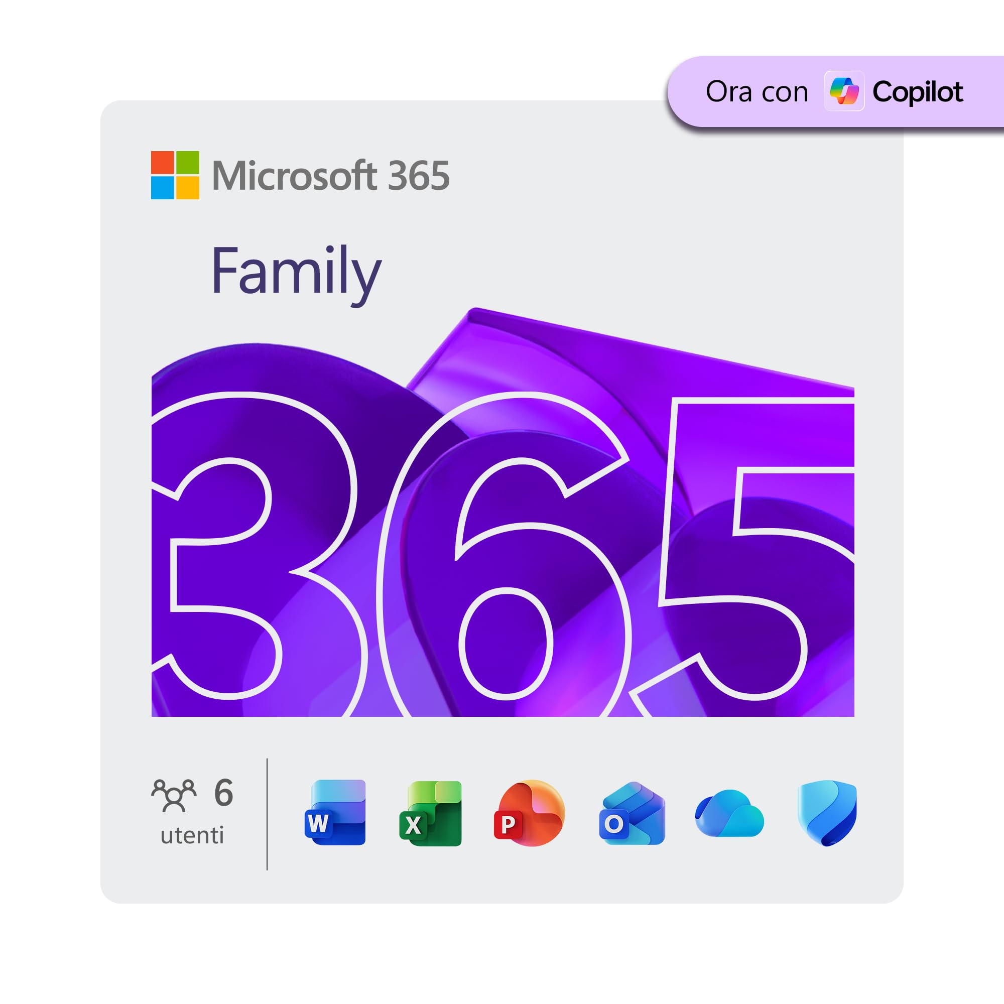 Microsoft 365 Family abbonamento 6 persone 12 mesi 6TB AI