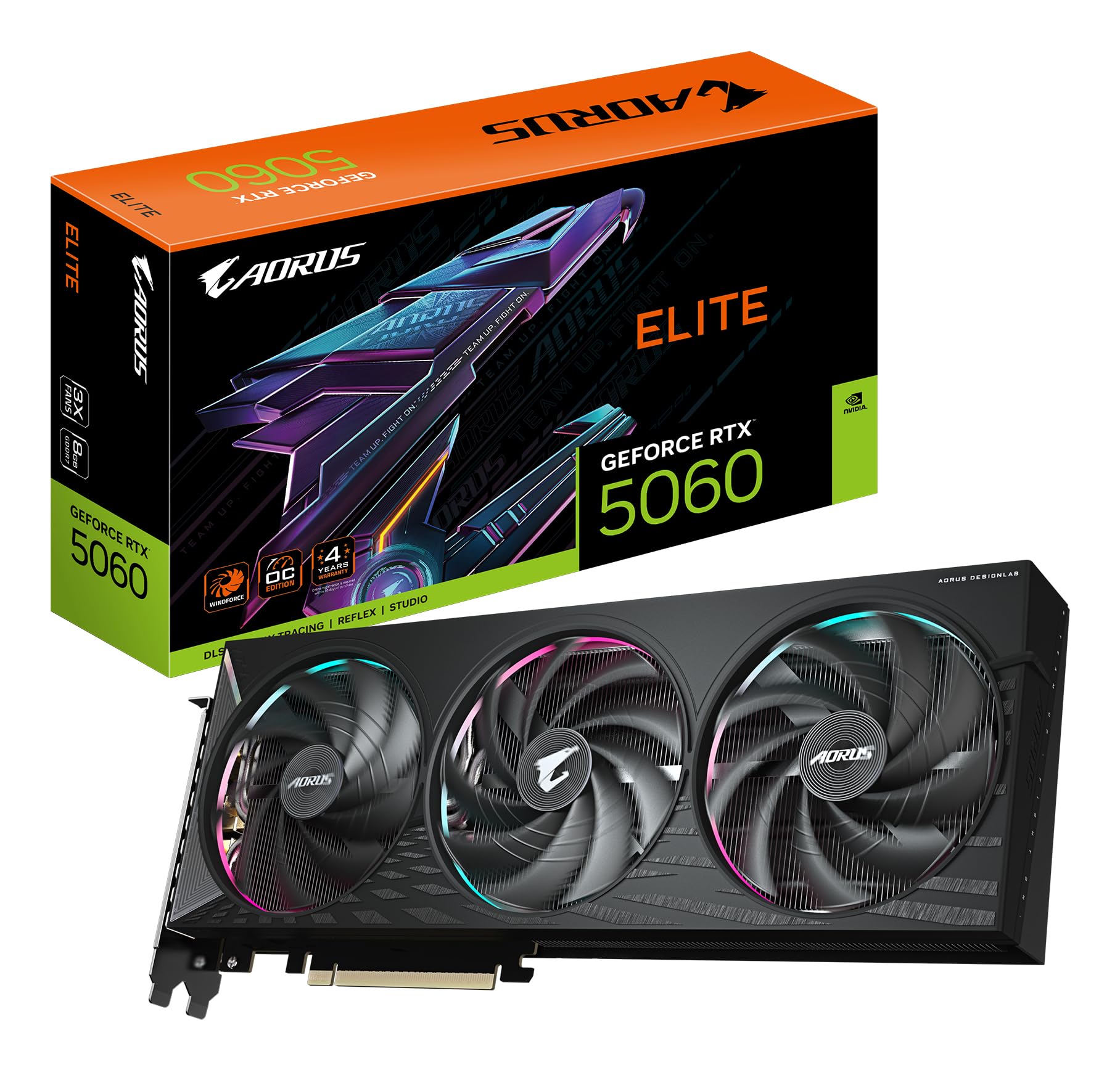 Gigabyte Aorus RTX 5060 Elite 8G Scheda Video GDDR7 FH/FL