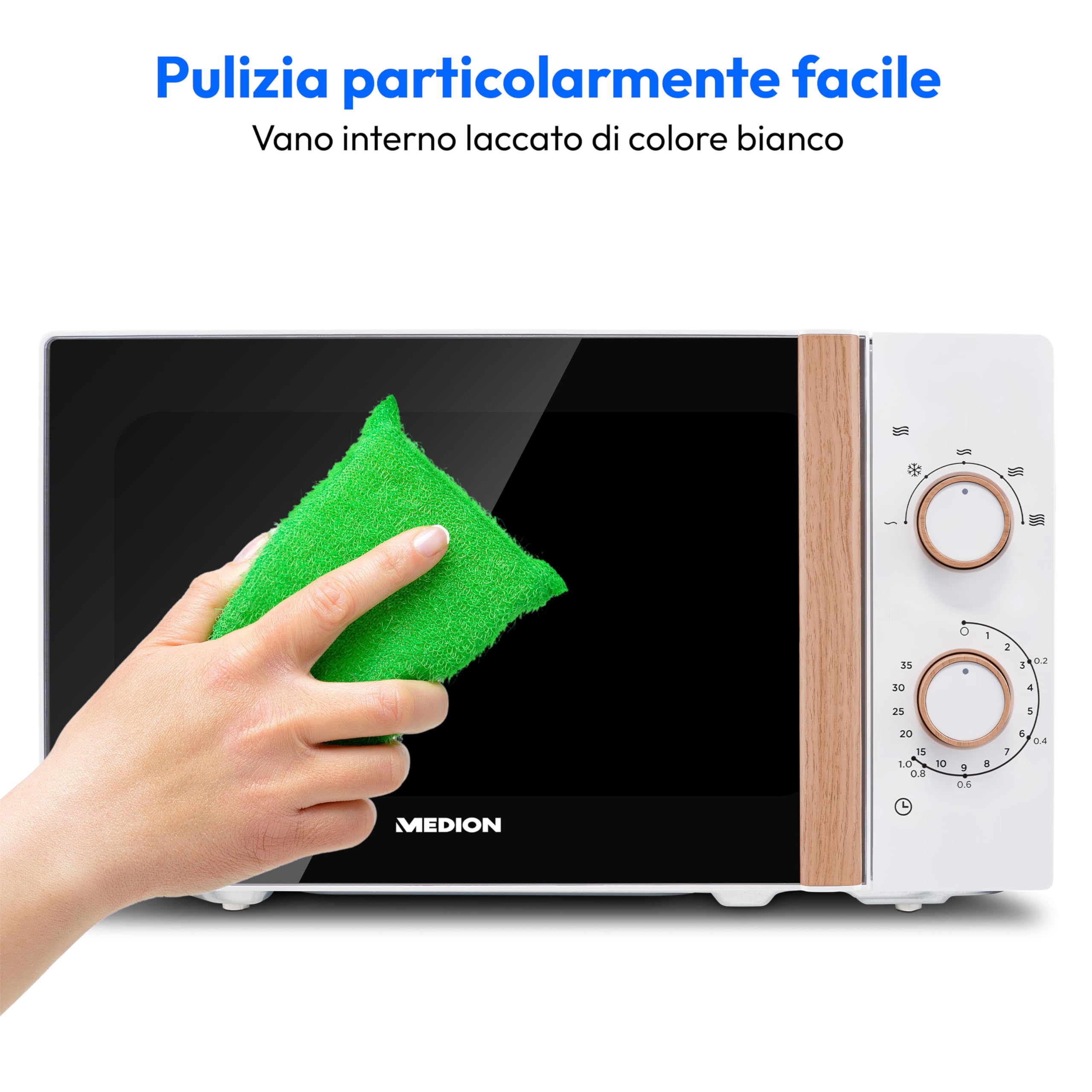 MEDION MD 10596 microonde 20L 700W effetto legno bianco