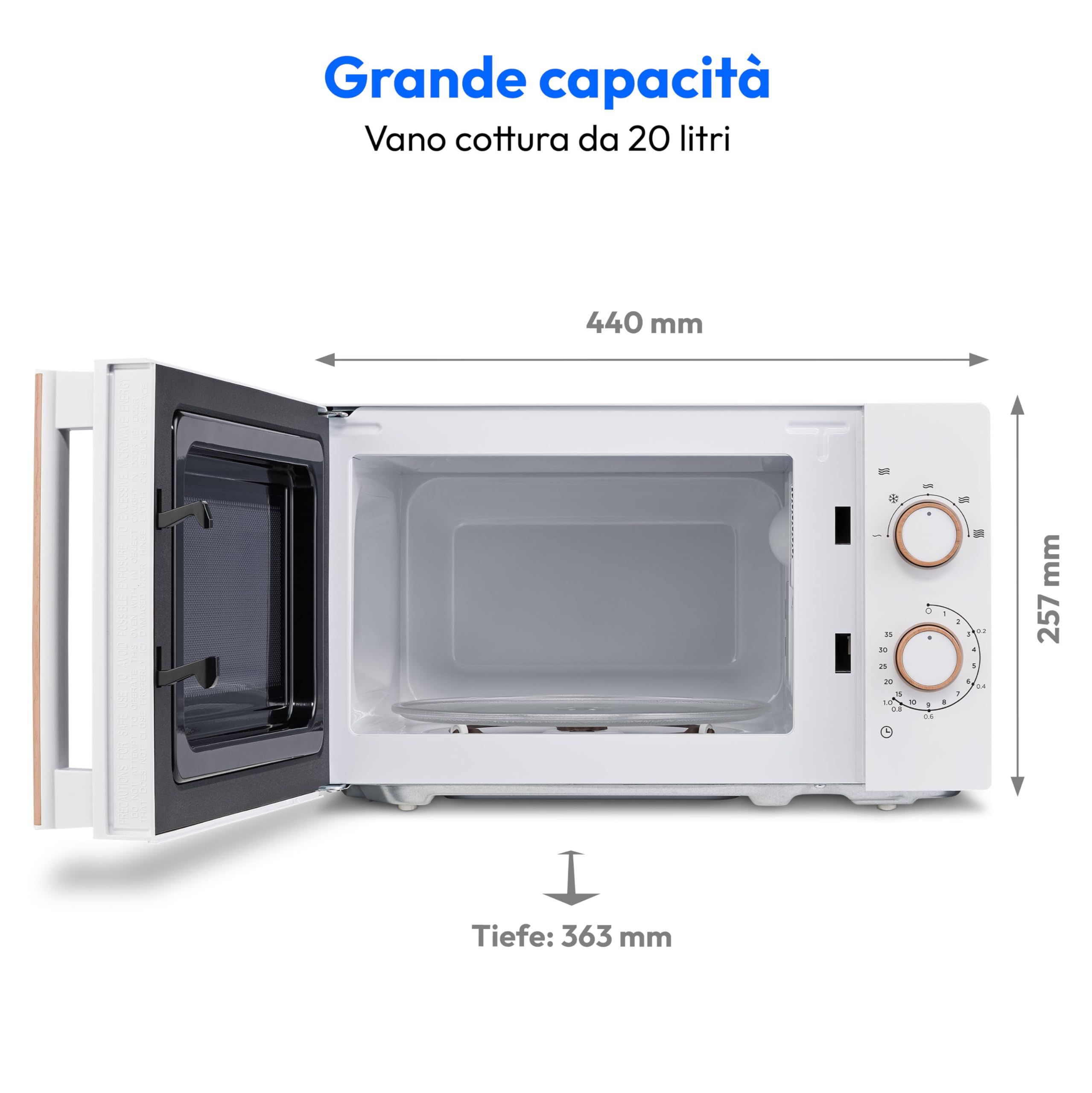MEDION MD 10596 microonde 20L 700W effetto legno bianco