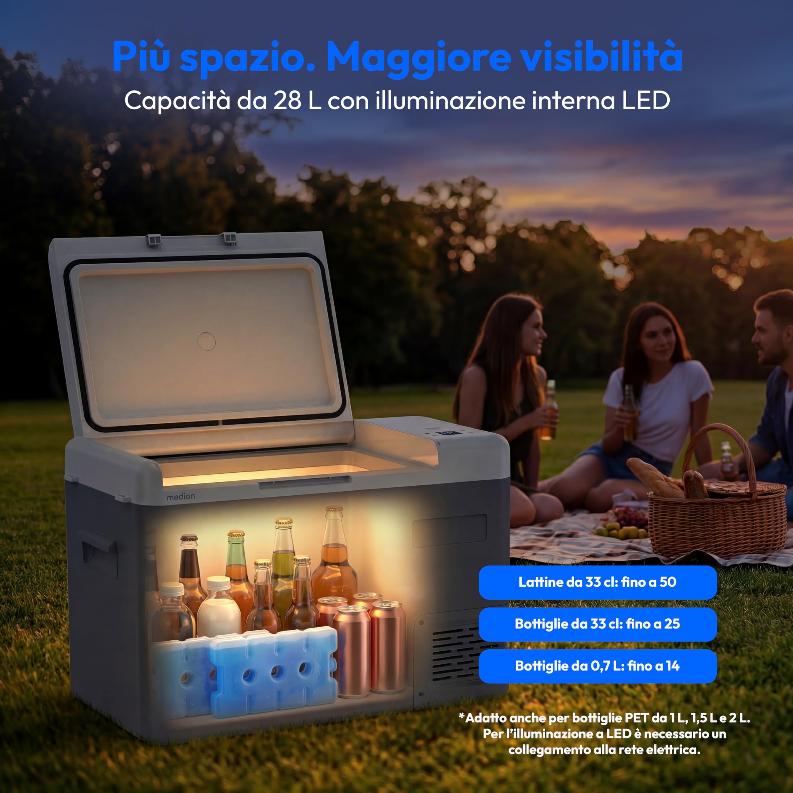 MEDION MD370027 frigo portatile a compressore 28L 12V