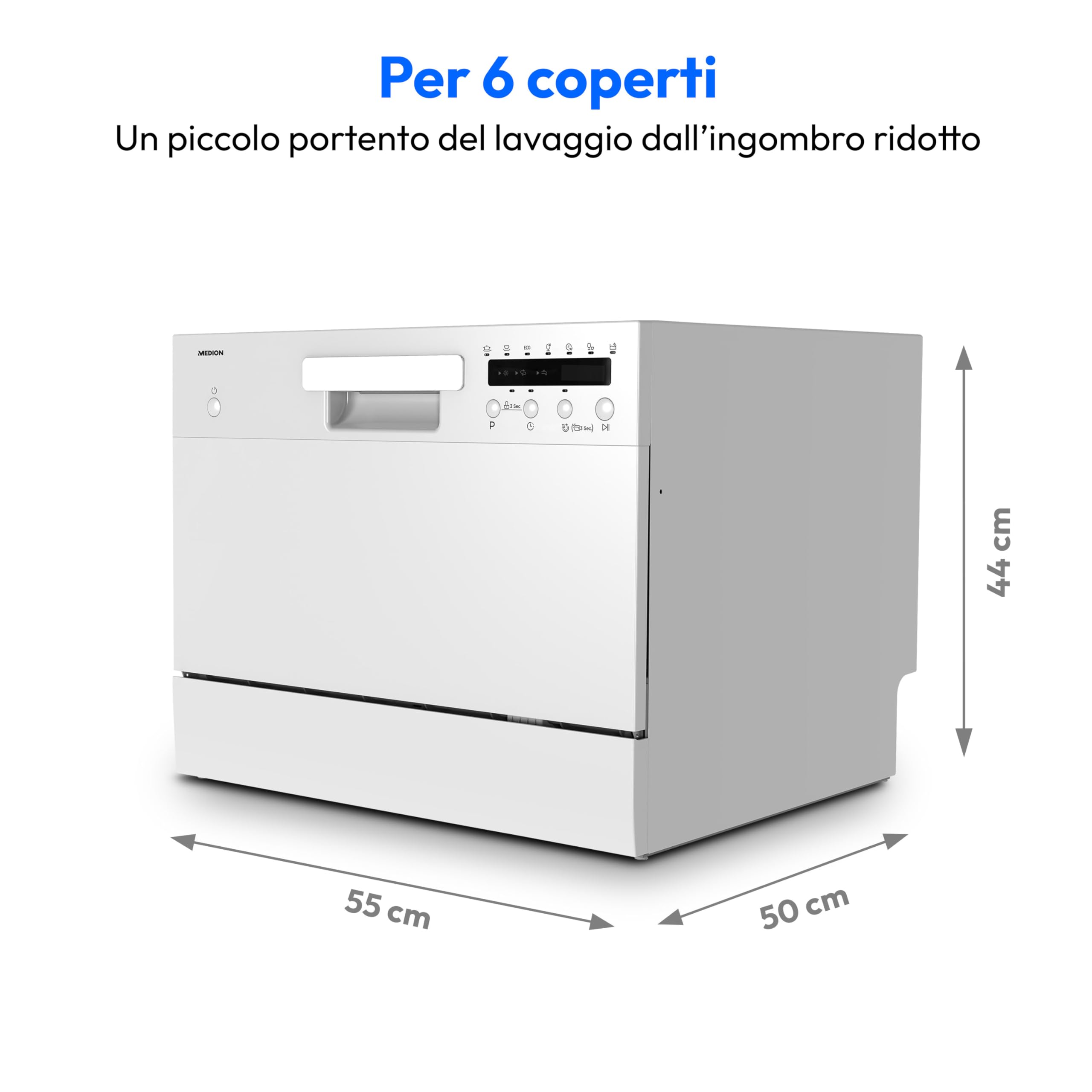 MEDION MD37496 mini lavastoviglie 6 coperti 47dB