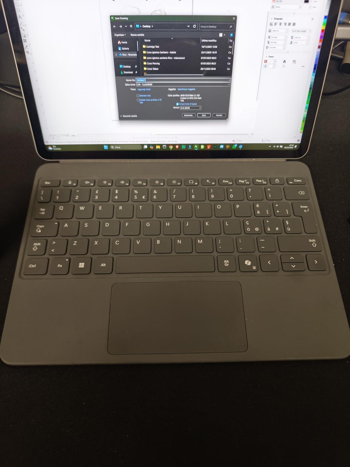 Microsoft Surface Pro 12 Tastiera Ardesia Retroilluminata