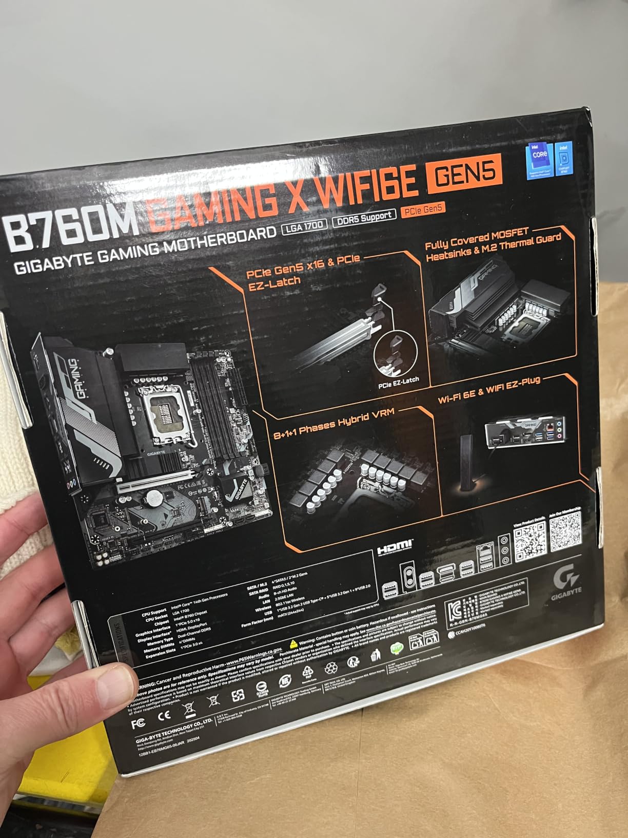 GIGABYTE B760M Gaming X WiFi6E GEN5 Scheda Madre DDR5