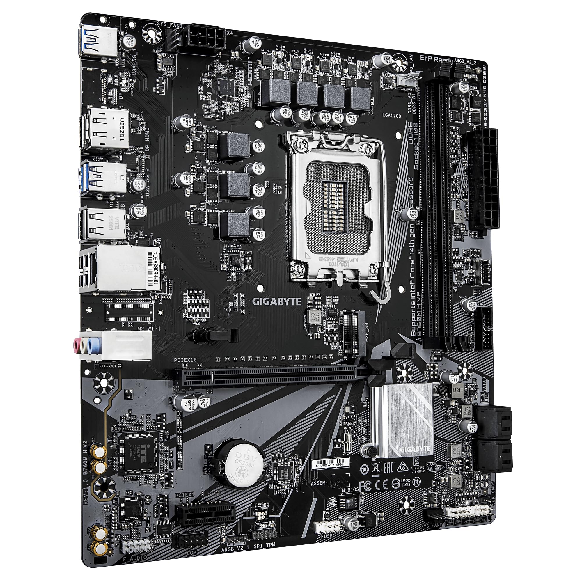 GIGABYTE B760M H V2 scheda madre LGA1700 DDR5 M.2