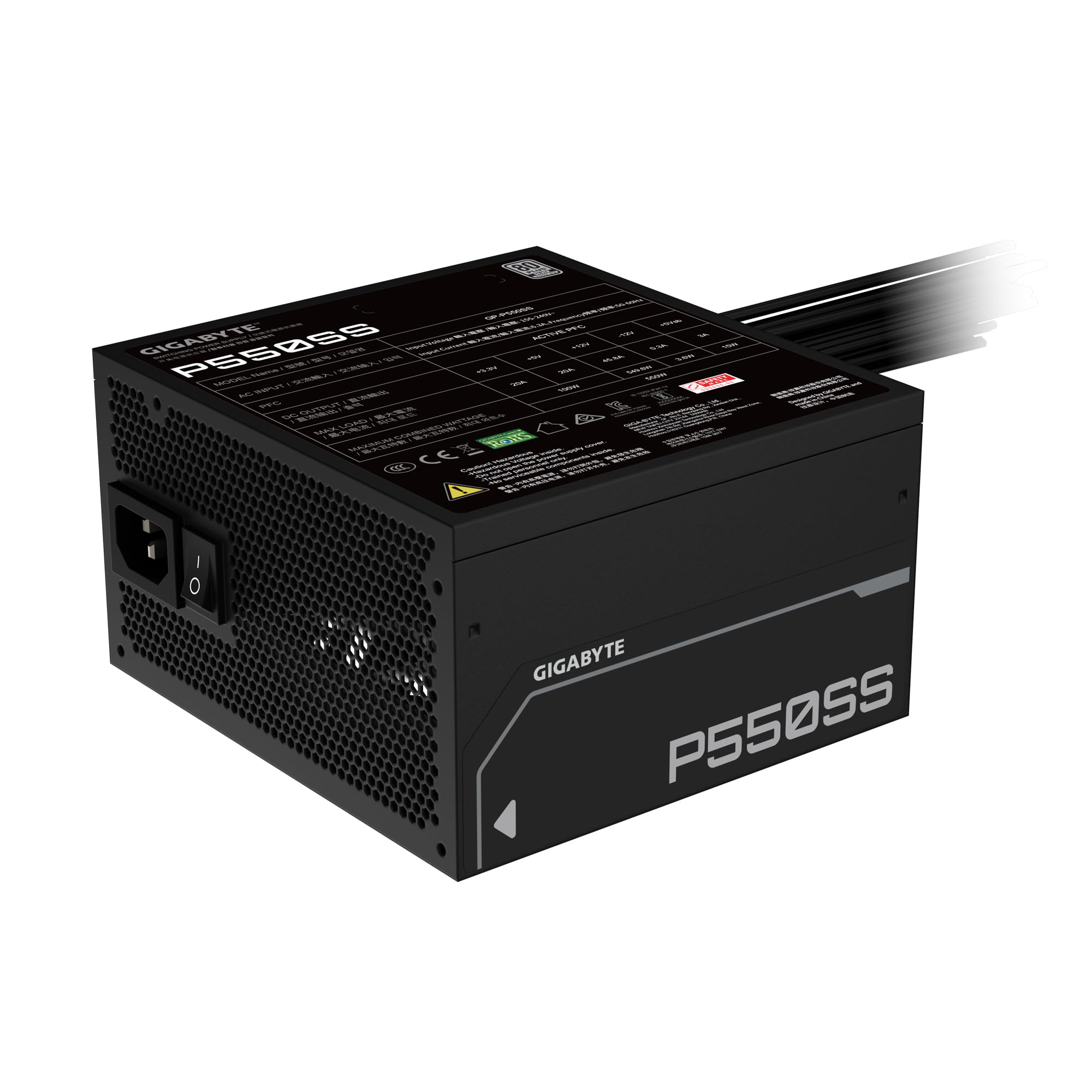 GIGABYTE P550SS alimentatore 550W modulare 80 PLUS Silver