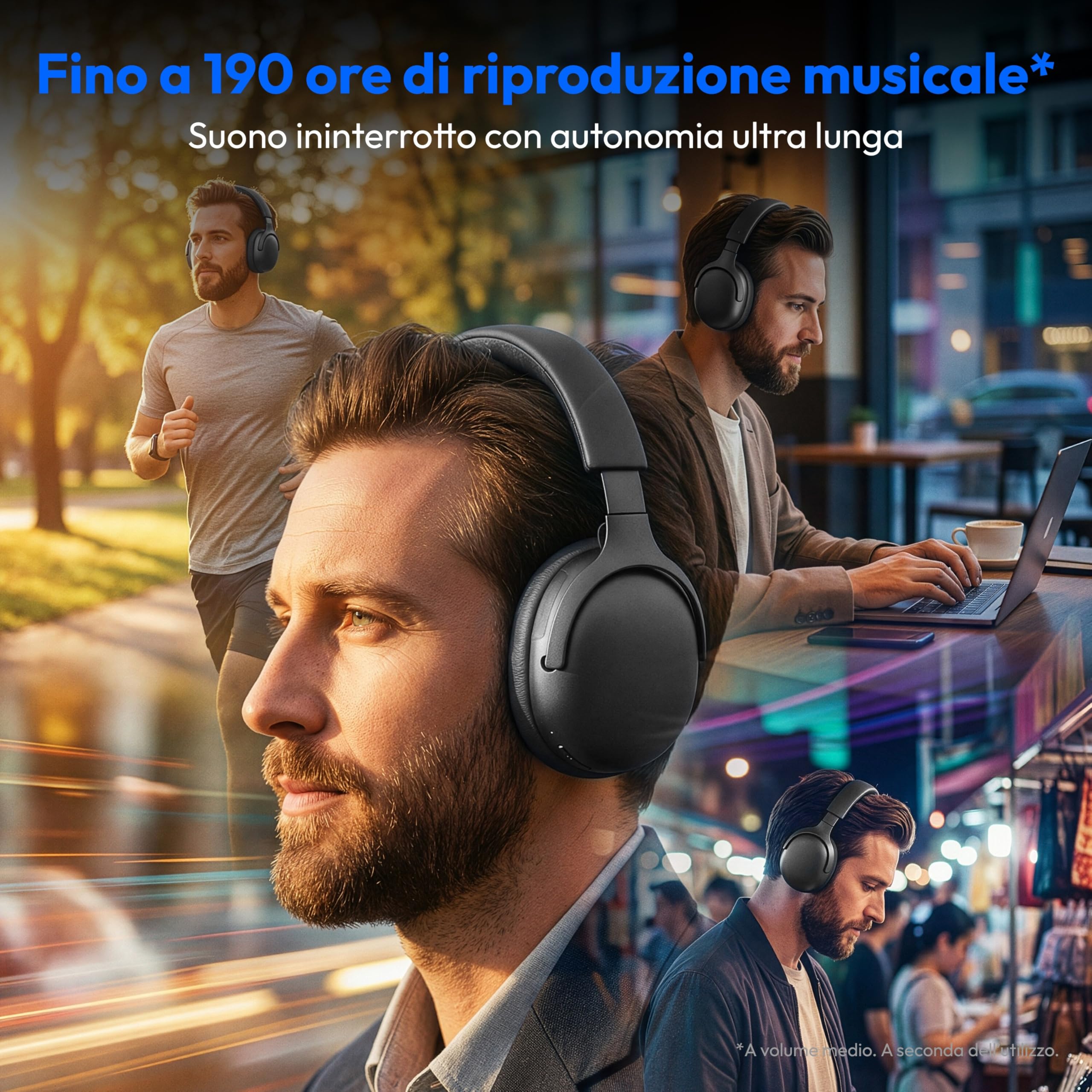 Medion HX-1 Pro cuffie over ear Bluetooth ANC antracite