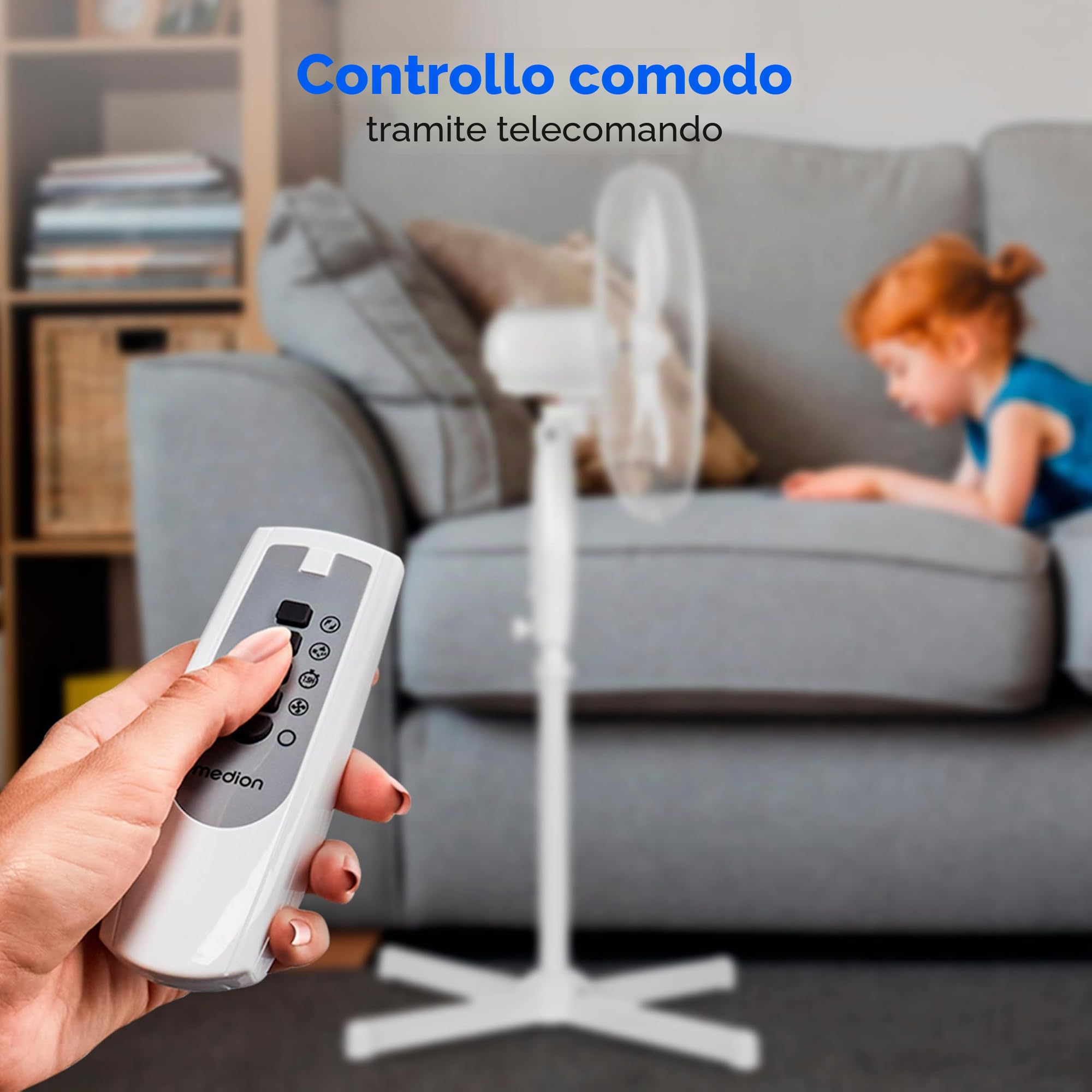 MEDION MD18795 ventilatore a piantana 45W bianco telecomando