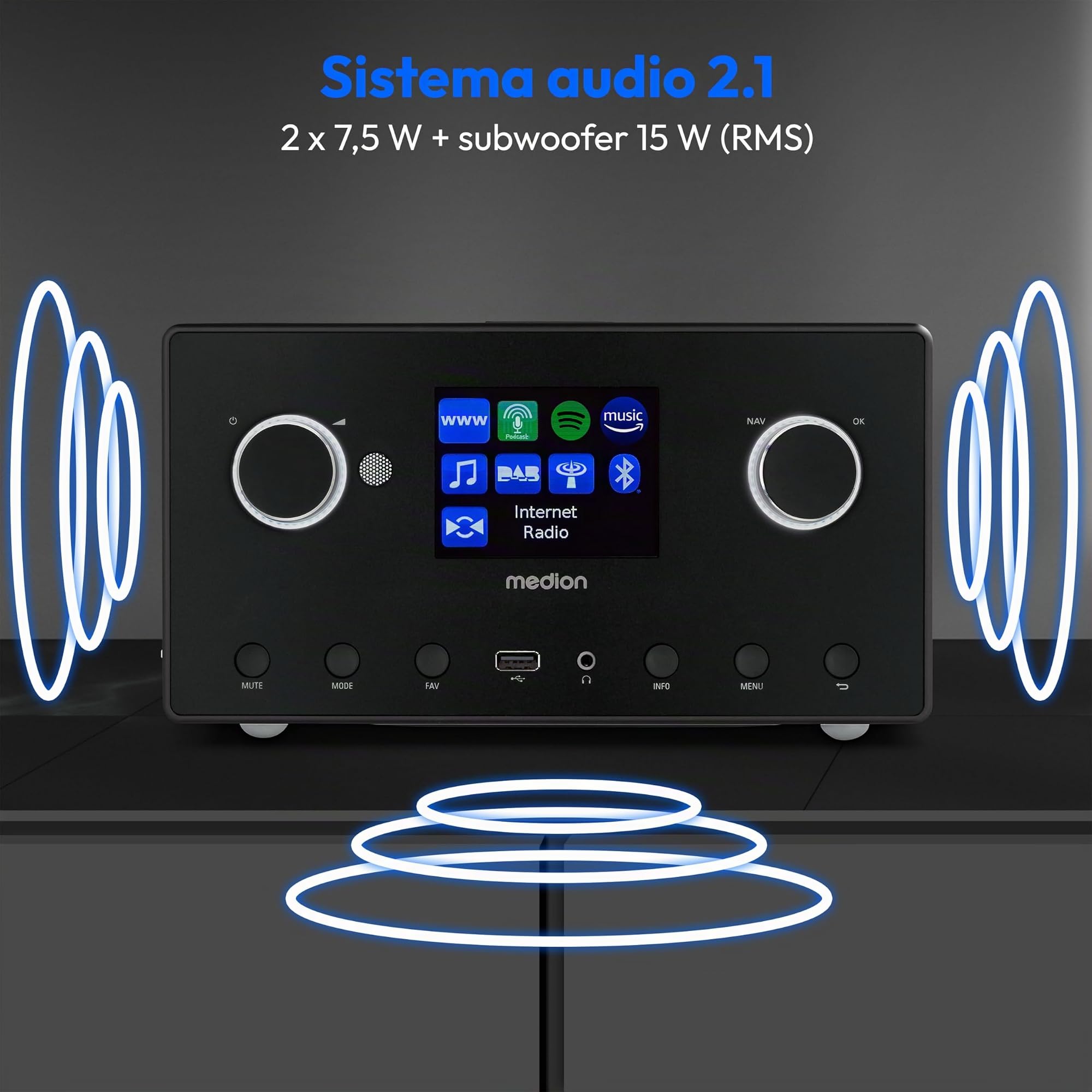 MEDION Life P85444 2.1 radio internet titanio DAB+