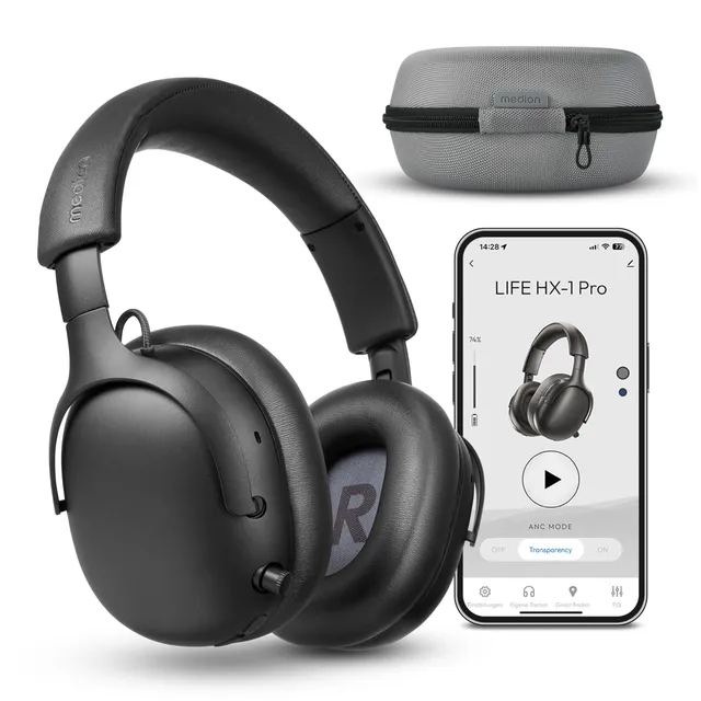 Medion HX-1 Pro cuffie over ear Bluetooth ANC antracite