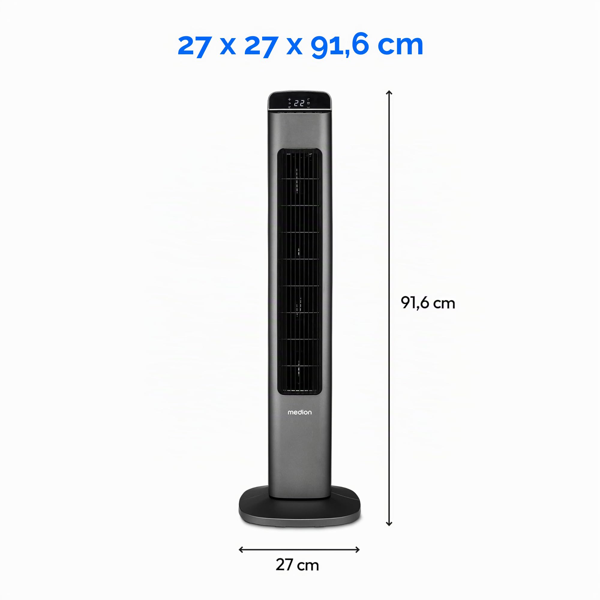 MEDION MD10809 Ventilatore a Torre 45W Silenzioso 5 Velocità