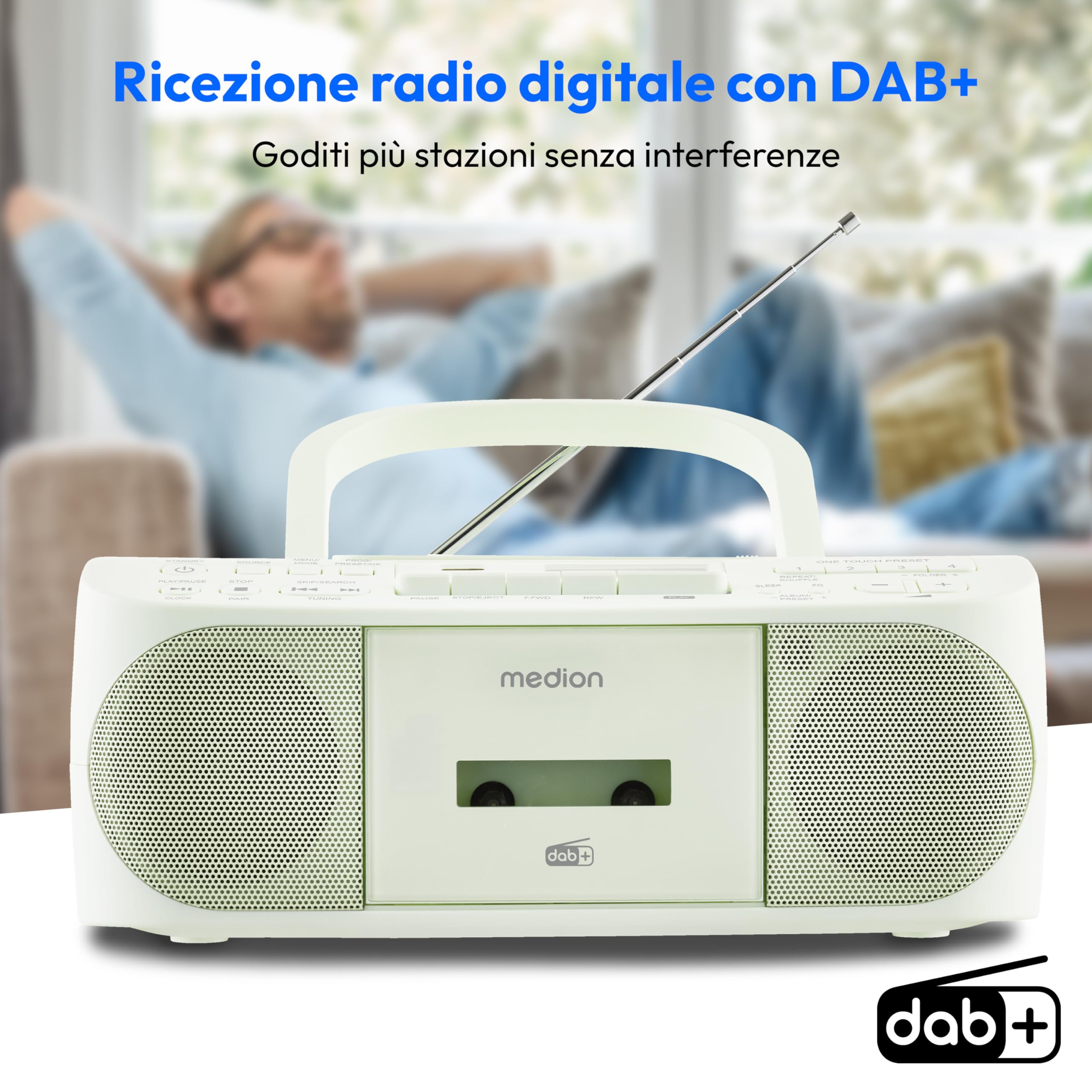 MEDION LIFE DRX-1 Plus boombox verde con CD