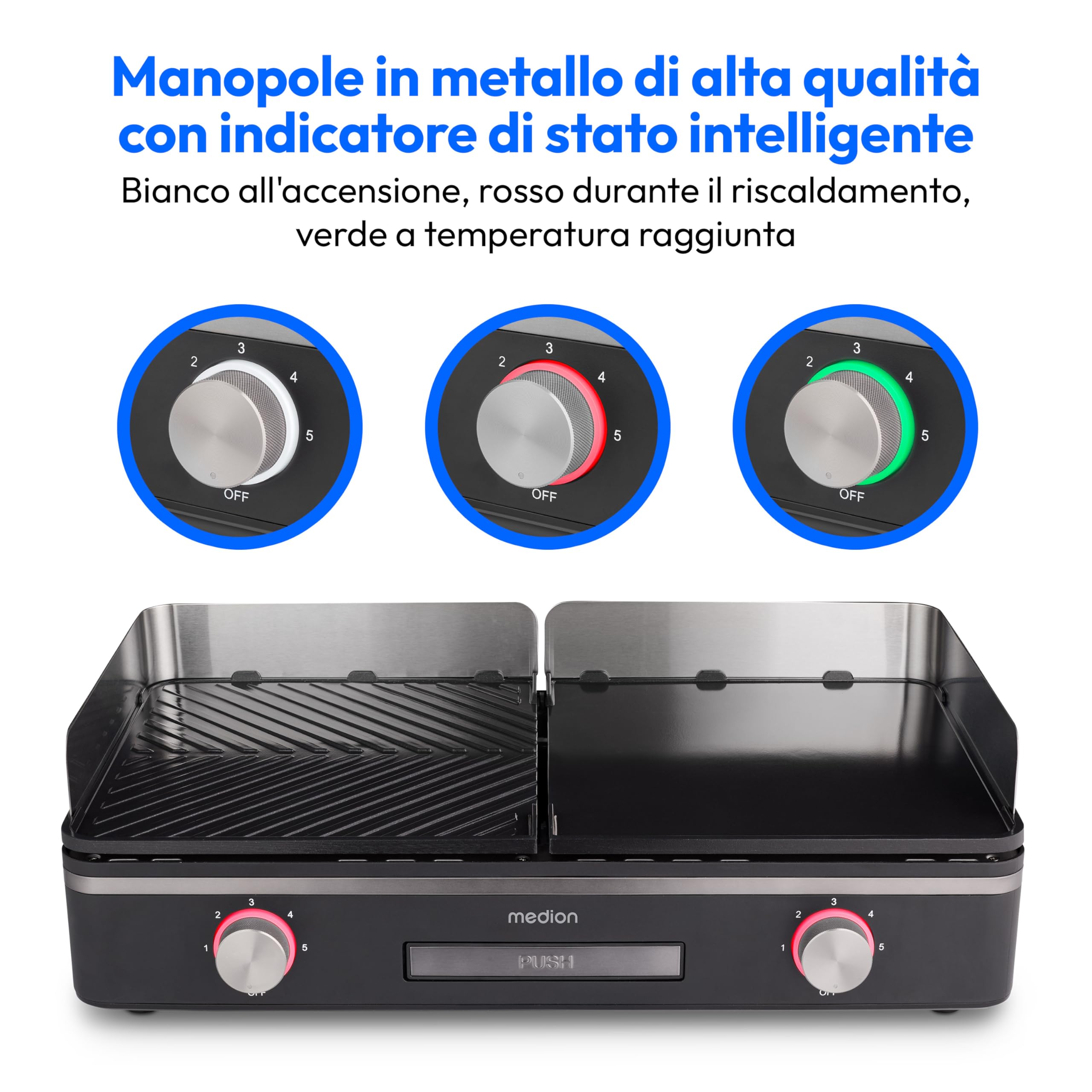 MEDION LIFE MD12027 griglia da tavolo doppia zona 2400W