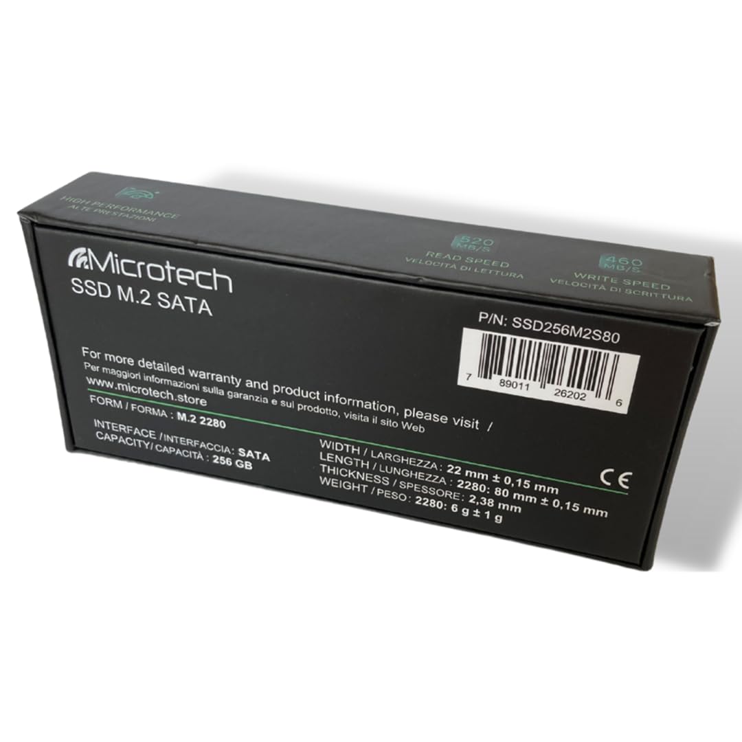 Microtech SSD 256GB M.2 2280 SATA memoria SSD