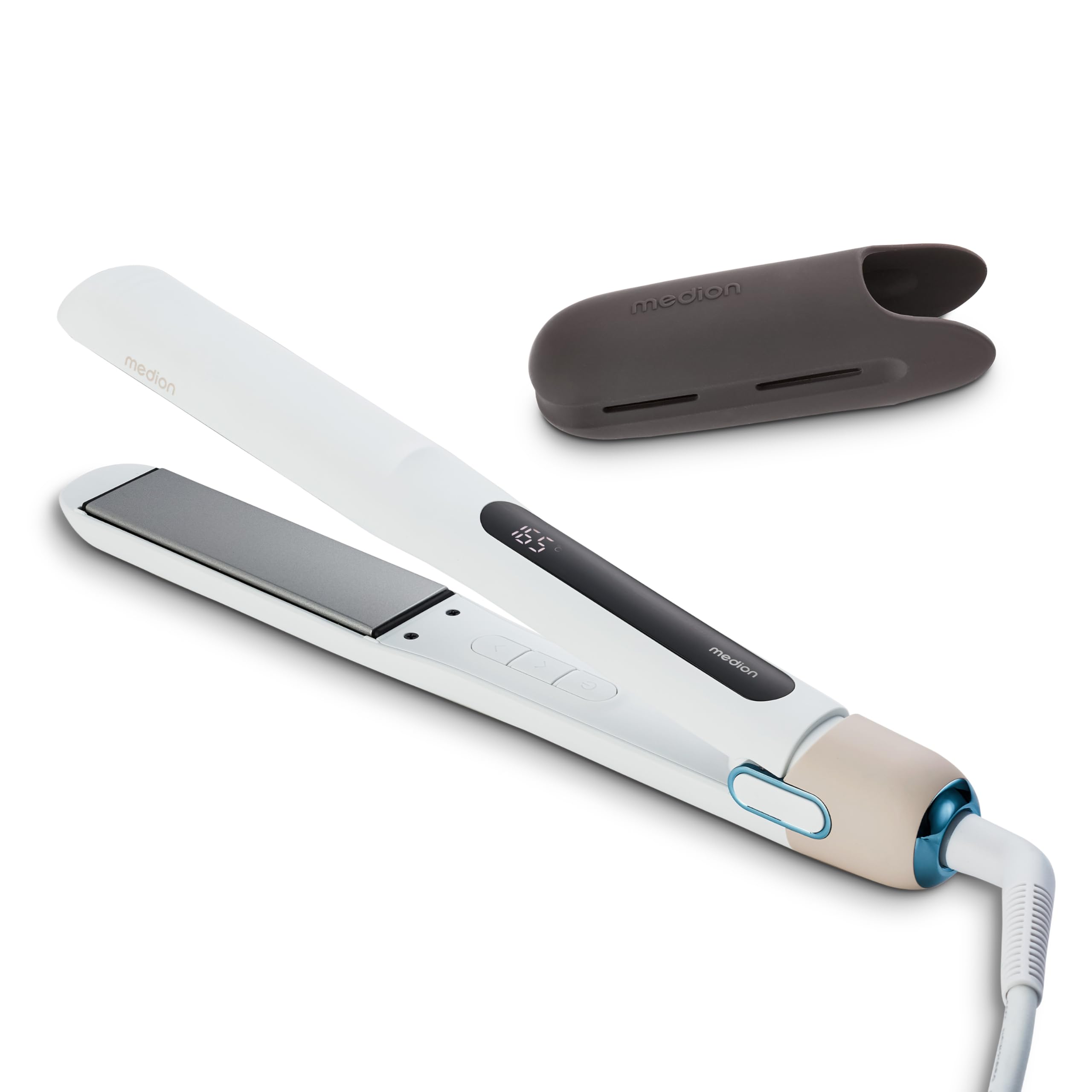 Medion HS1 MD19925 piastra per capelli ceramica bianco display