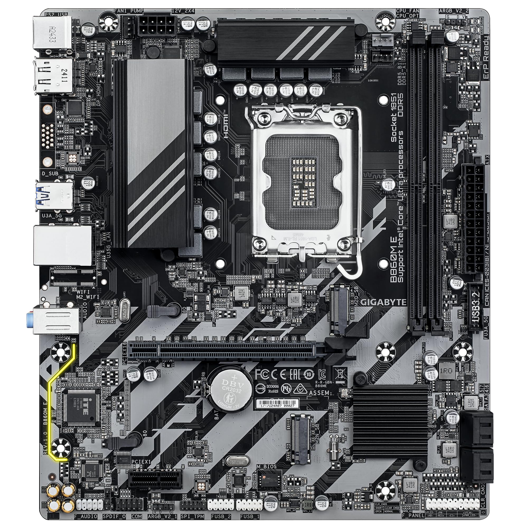 Gigabyte B860M E Scheda Madre Intel DDR5 PCIe 4.0