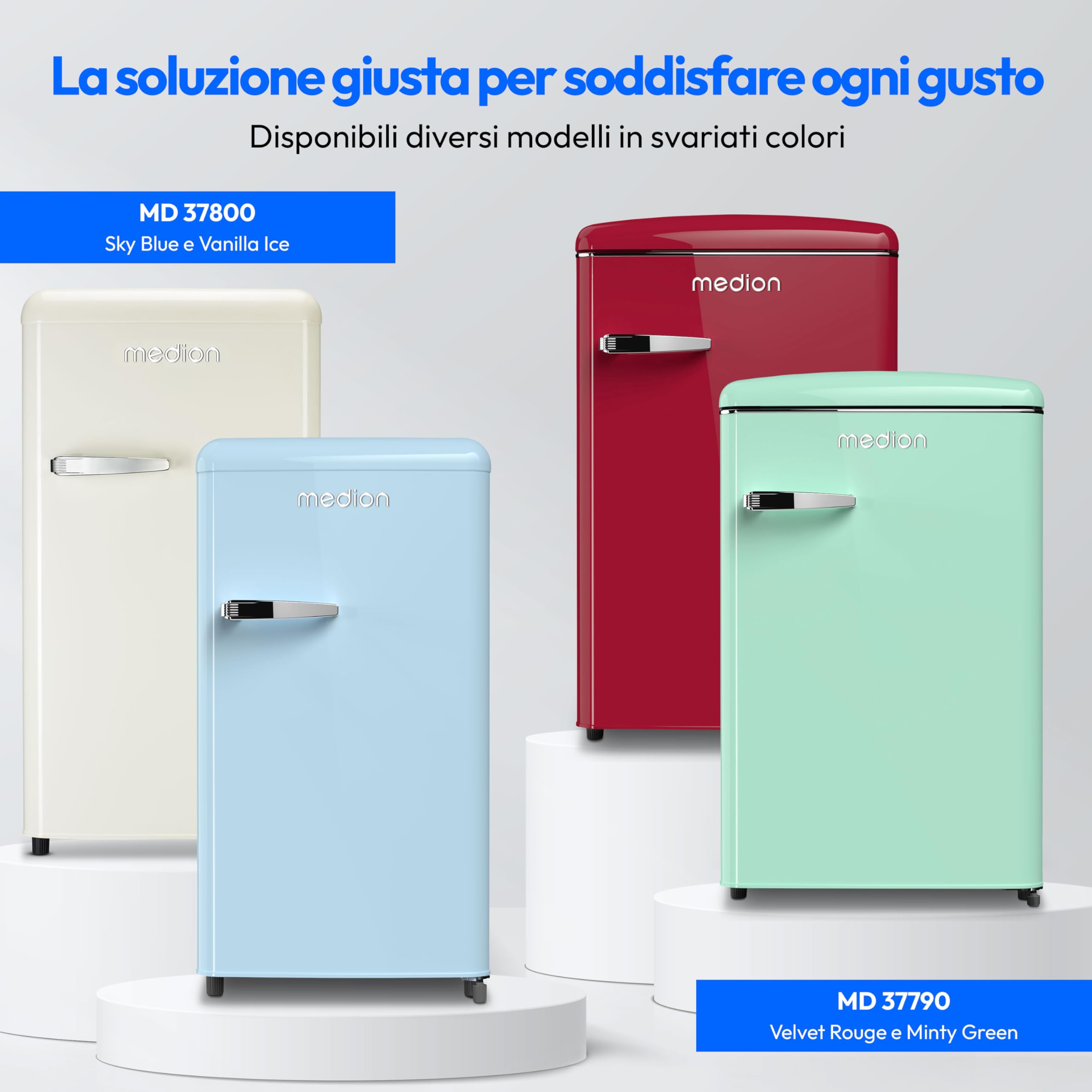 MEDION LIFE MD 37800 frigorifero retrò blu 91 litri 38 dB