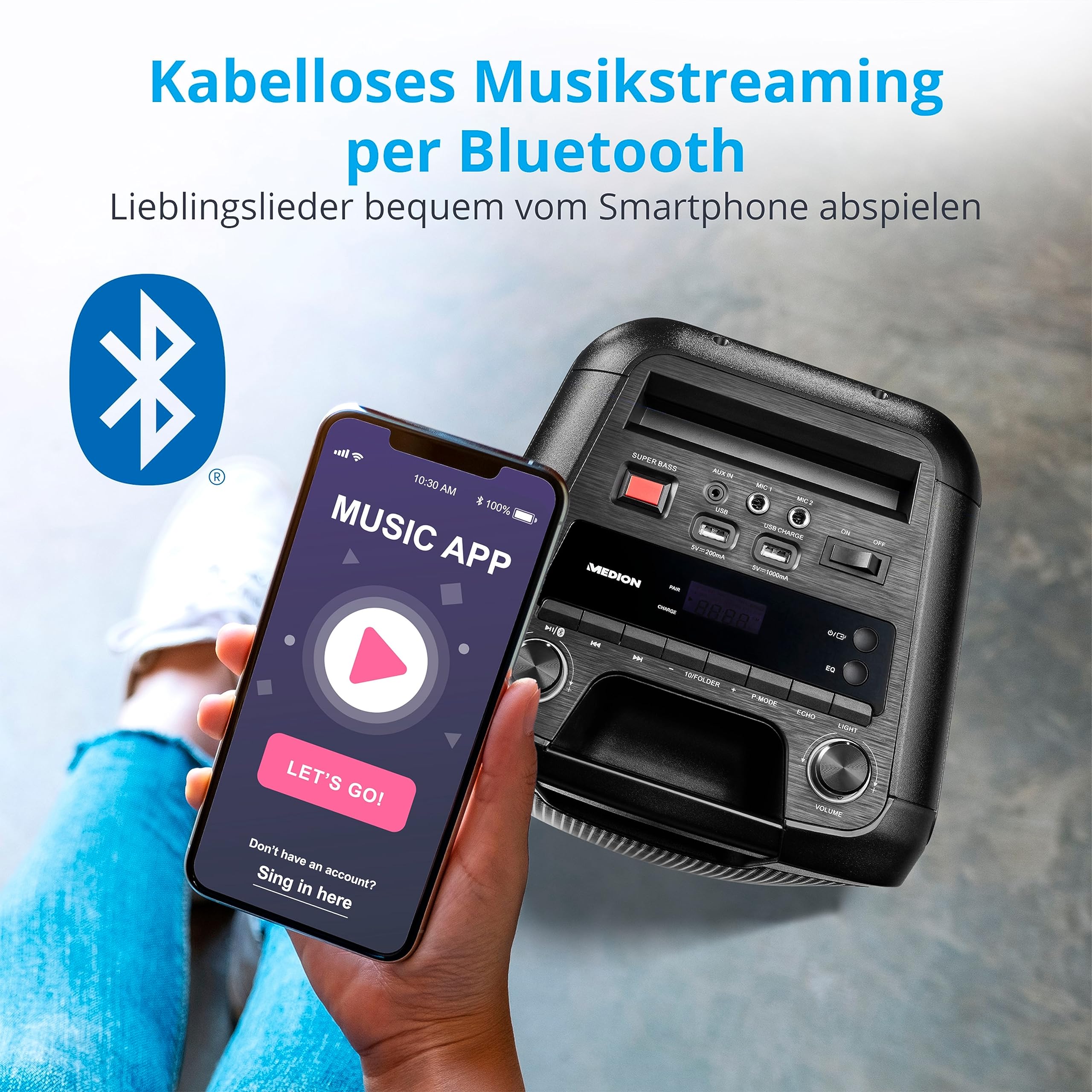 MEDION LIFE E61400 party sound system cassa Bluetooth