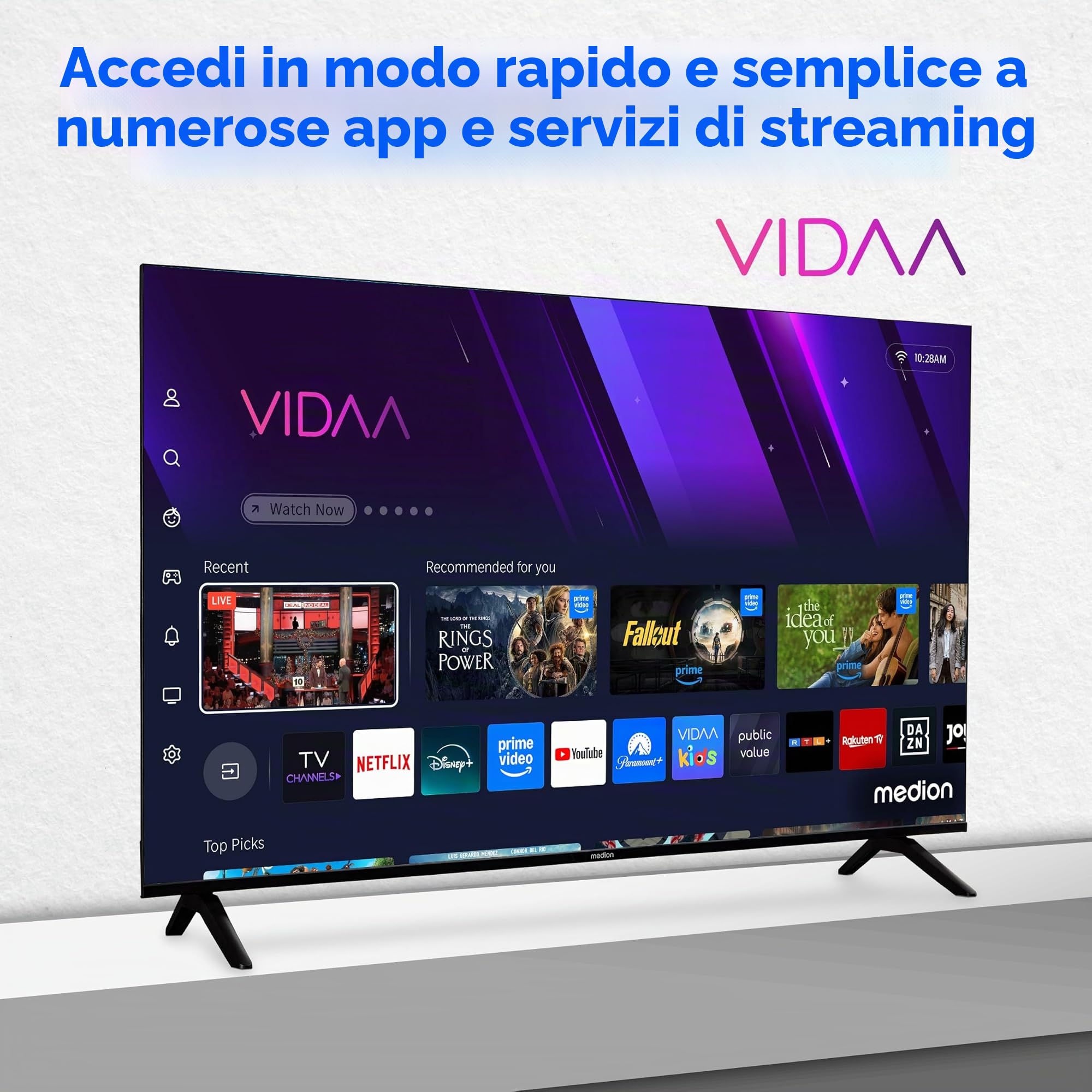 MEDION LIFE MD843301 Smart TV 43" 4K UHD VIDAA nera