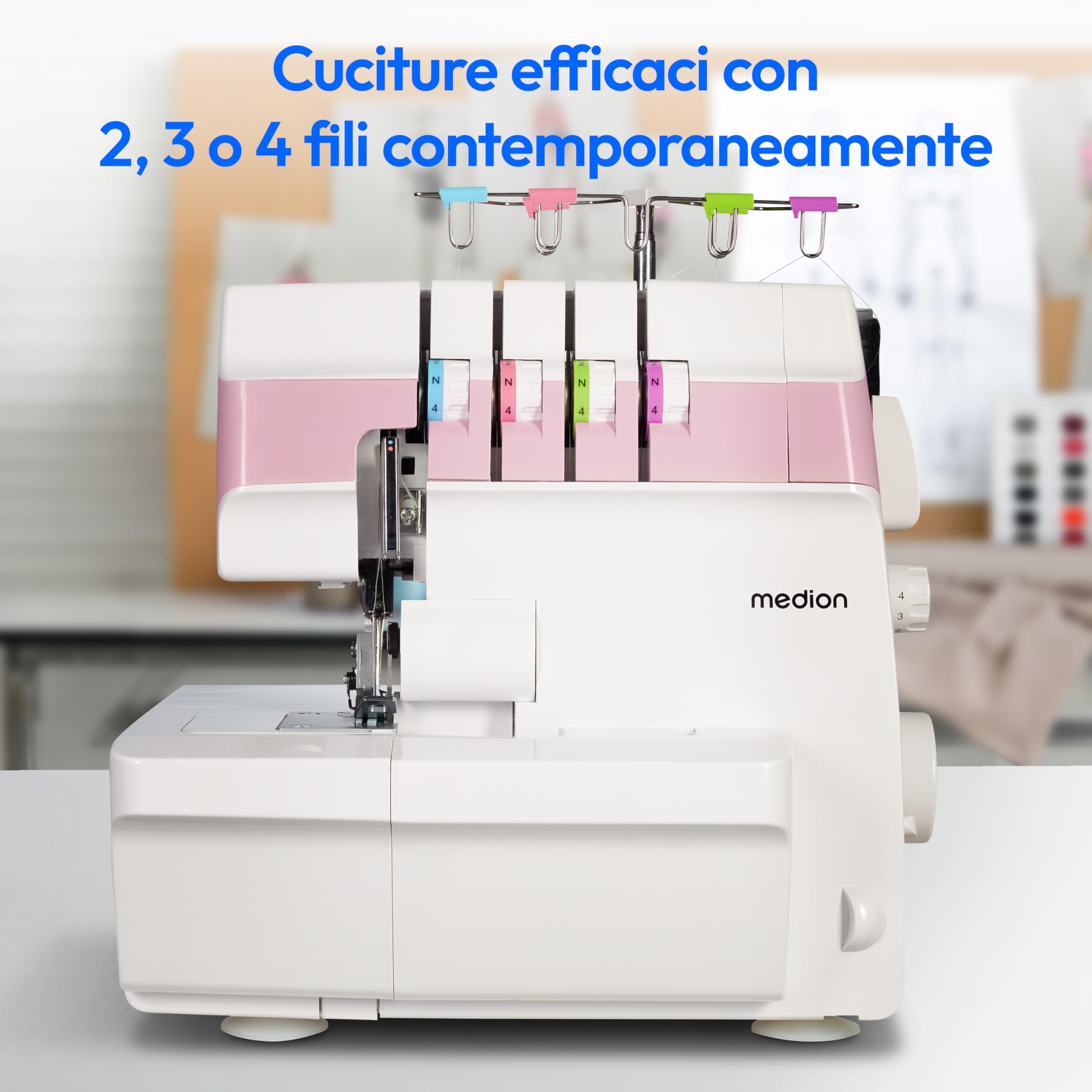MEDION SO90 MD19169 macchina overlock rosa 4 fili