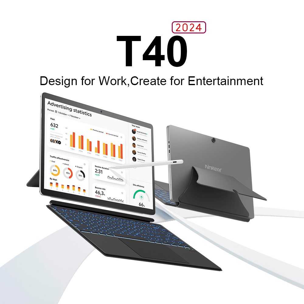 Ninkear T40 2-in-1 tablet laptop 14" N100 16GB/512GB