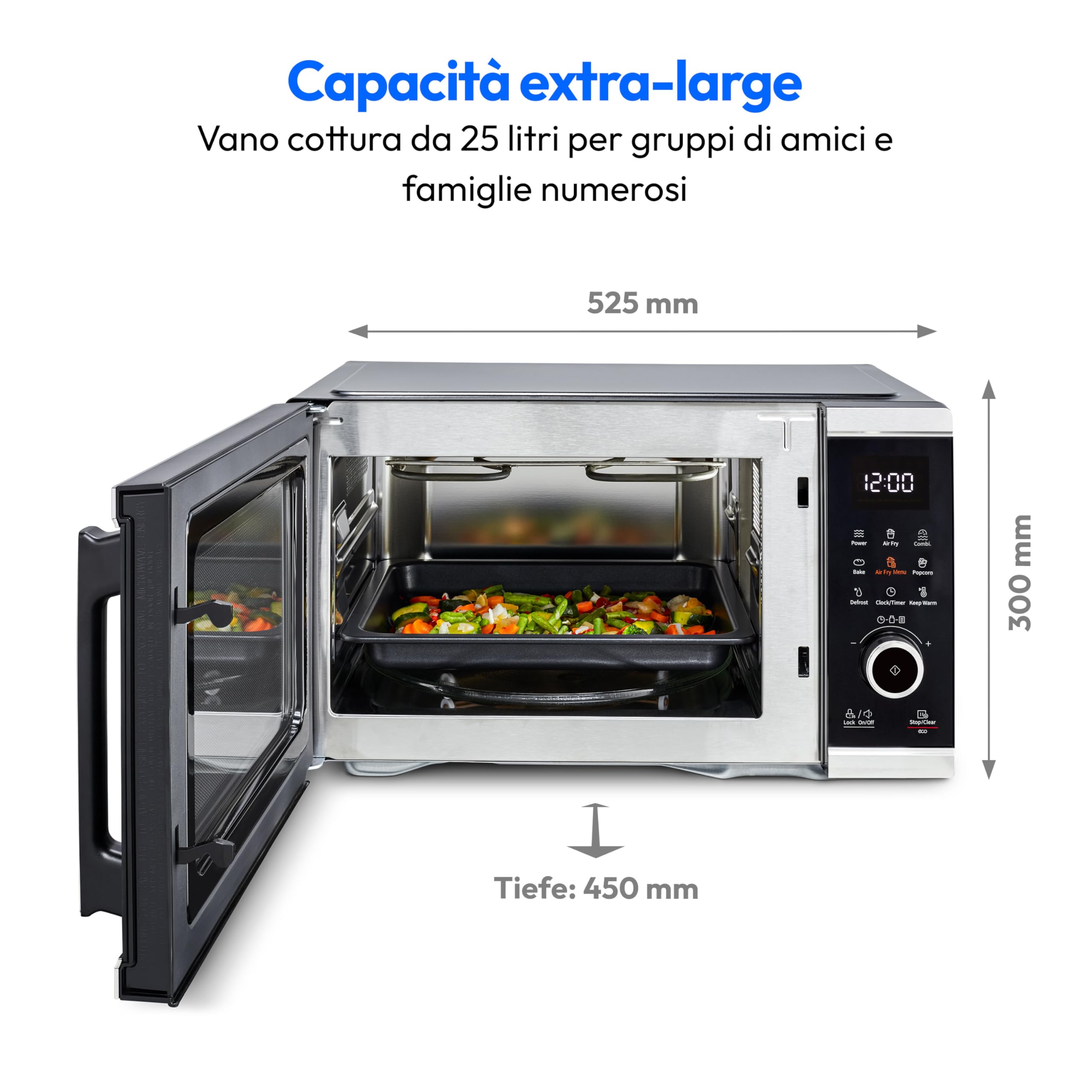 MEDION MD11499 Microonde 25L 900W con Friggitrice ad Aria Nero