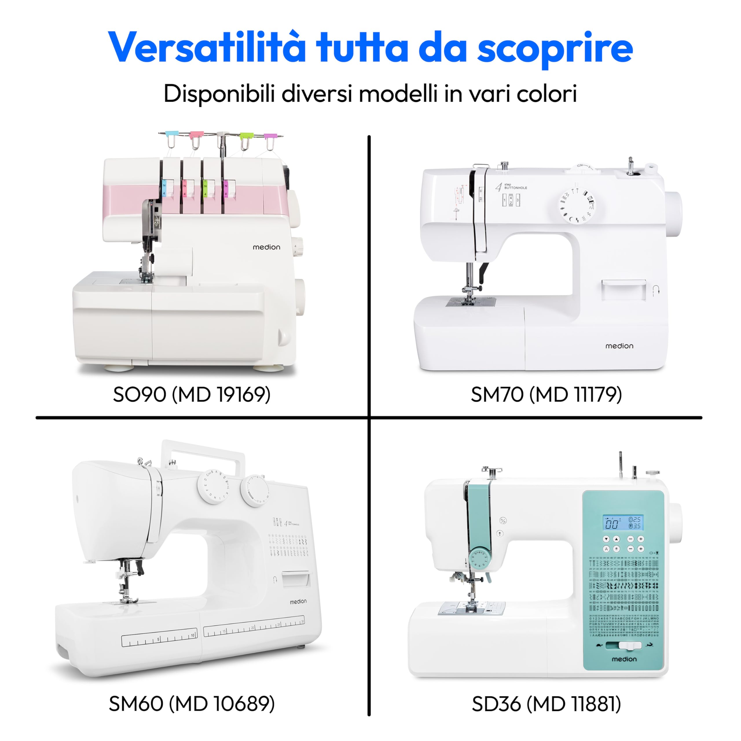 MEDION LIFE SD36 macchina per cucire bianca 270 punti