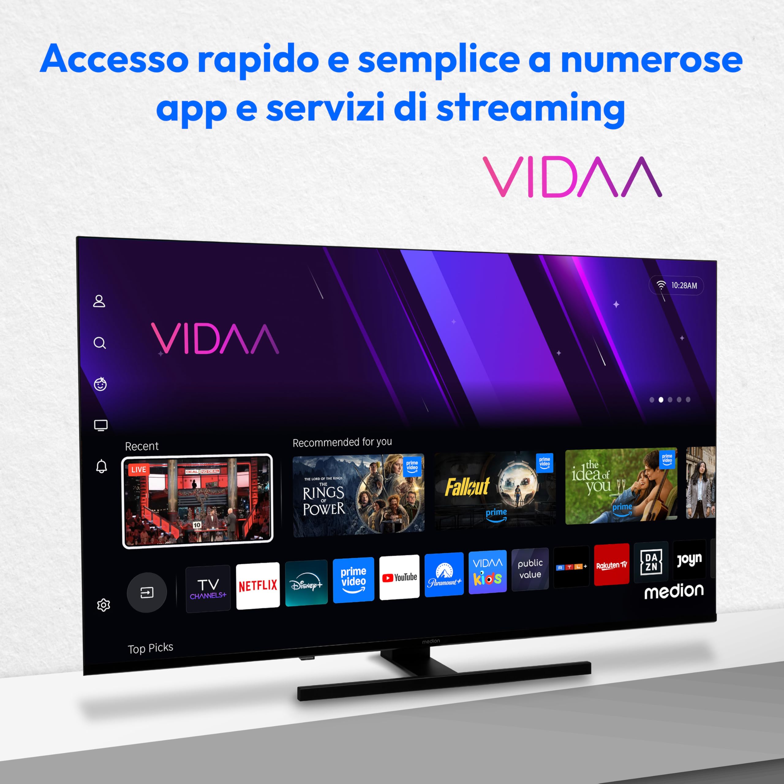 MEDION MD 855600 TV QLED 55 pollici Smart 4K Dolby Vision