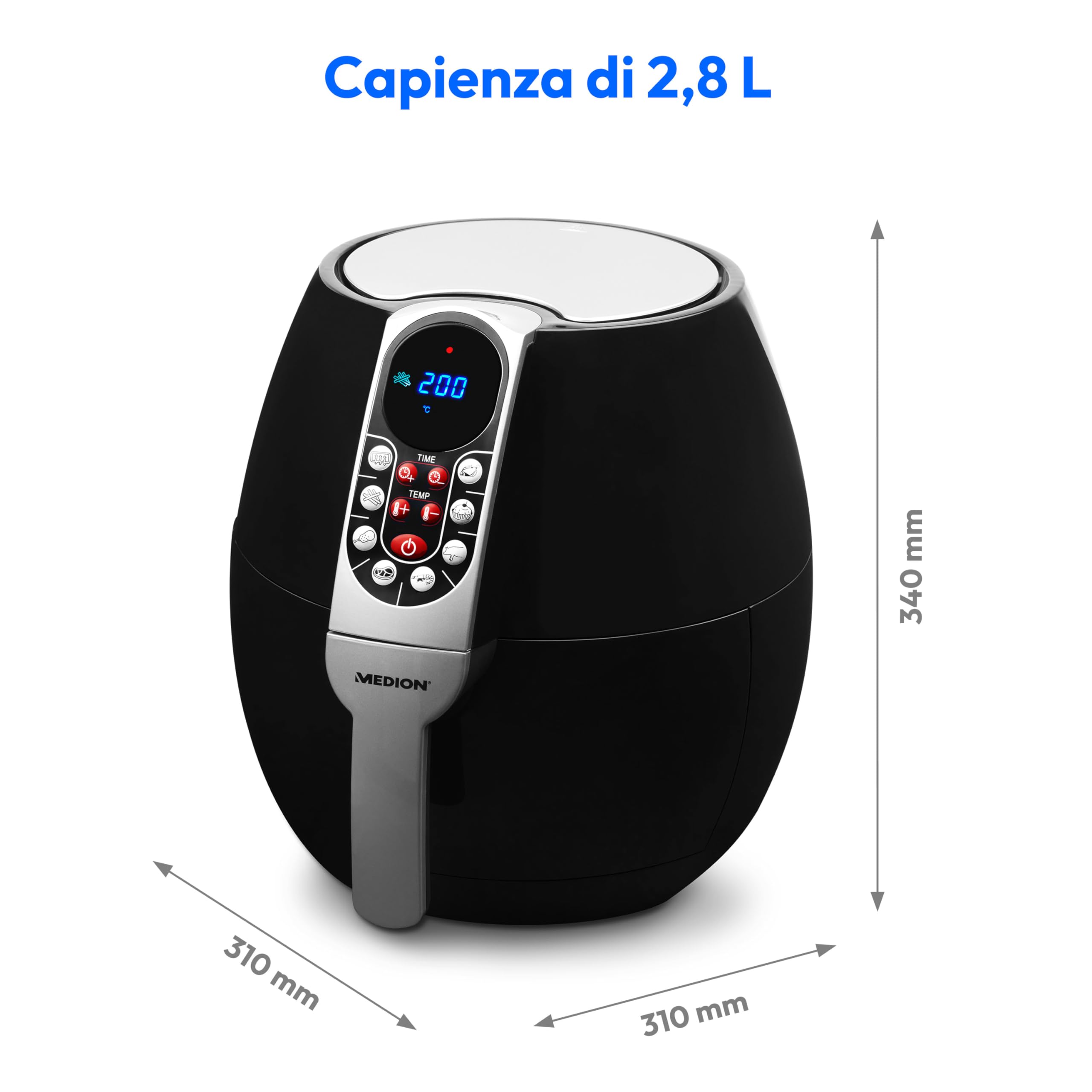MEDION E10 S MD 17320 friggitrice ad aria 4L 1500W