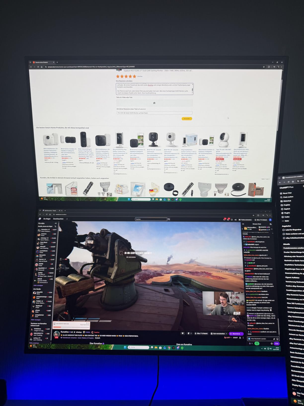 GIGABYTE MO27Q28G monitor gaming OLED 27" QHD 280Hz W-OLED