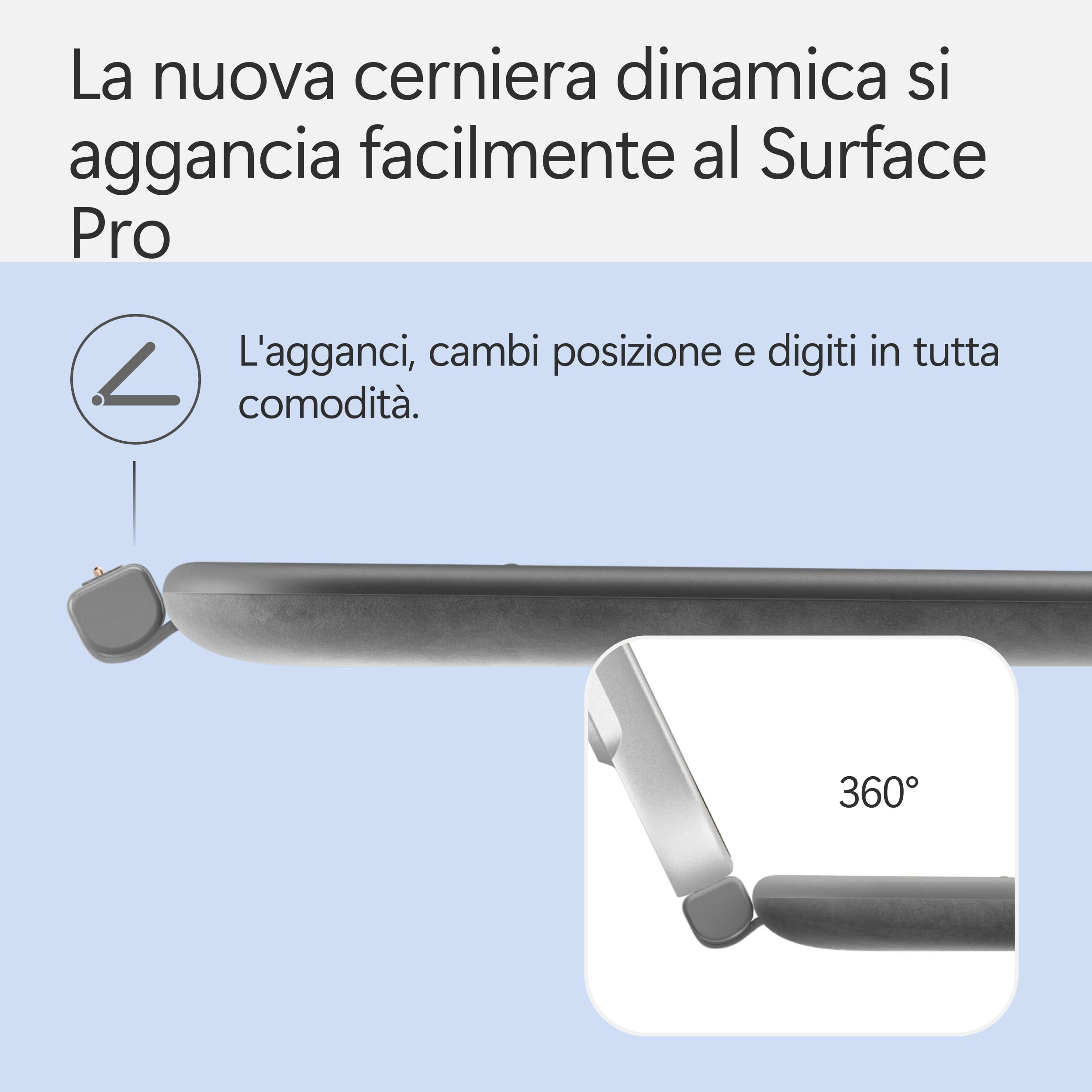 Microsoft Surface Pro 12 tastiera retroilluminata con Slim Pen ardesia