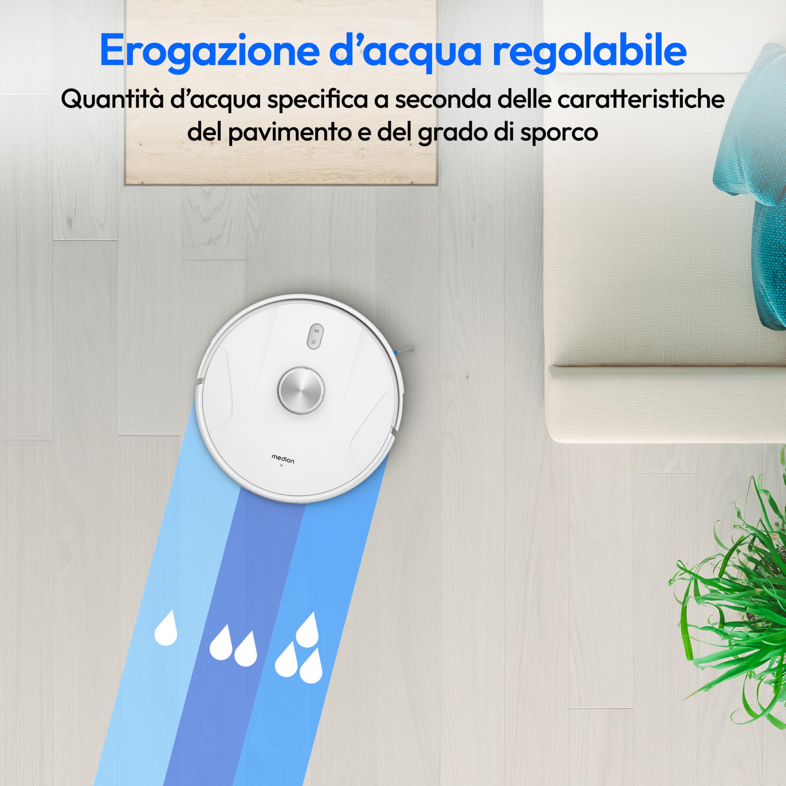 Medion X41 SW+ robot aspirapolvere lavapavimenti con stazione
