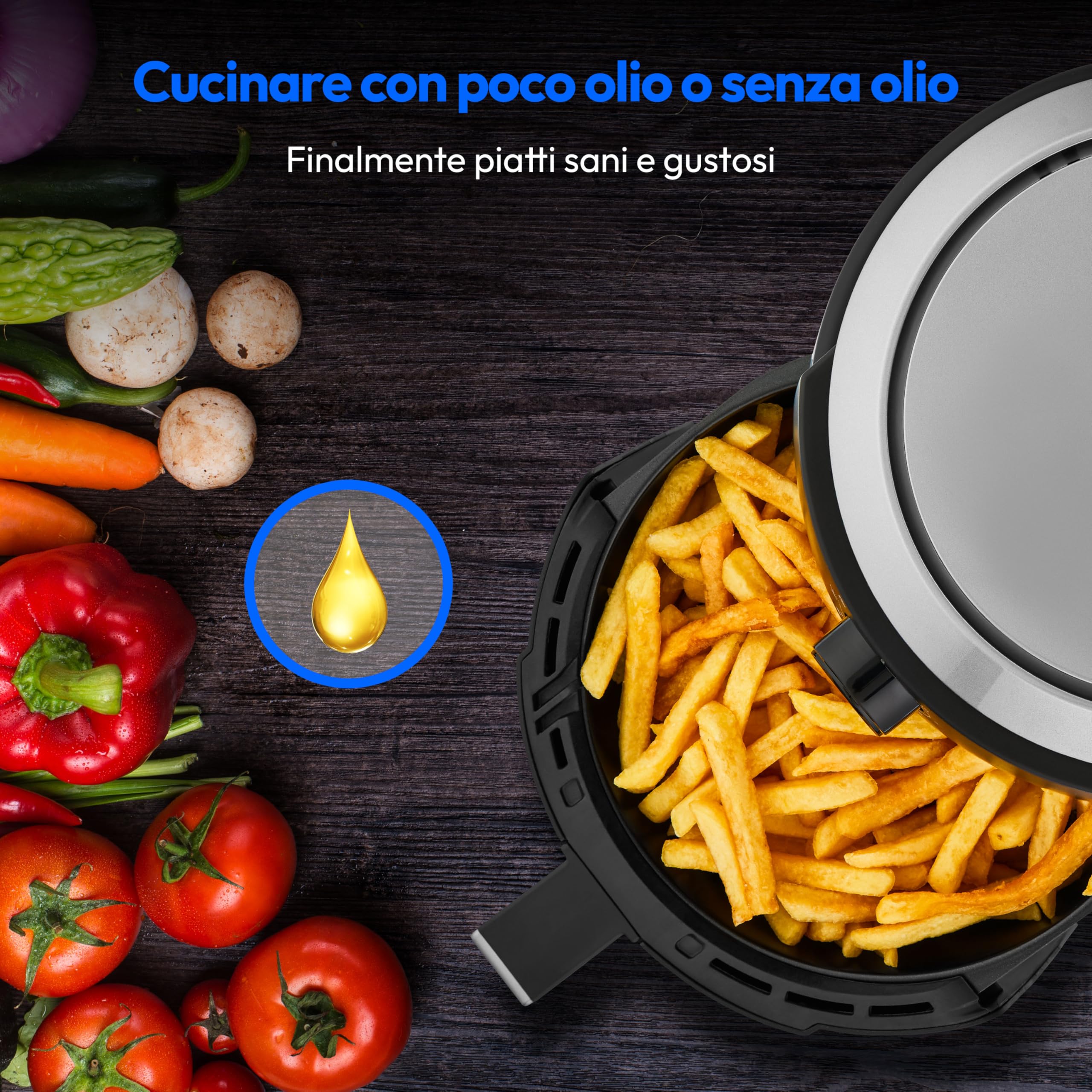 MEDION LIFE P30 L MD13020 friggitrice ad aria 4,7 litri nera senza olio