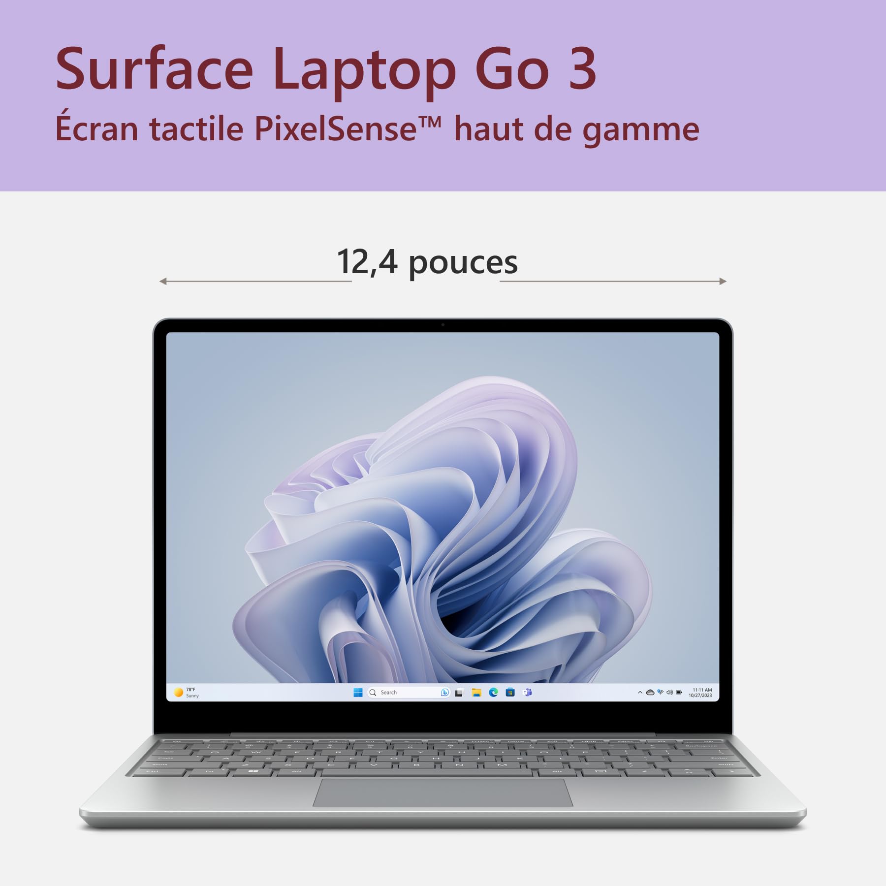 Microsoft Surface Laptop Go 3 12,4 i5 notebook 16GB 256GB platino ricondizionato