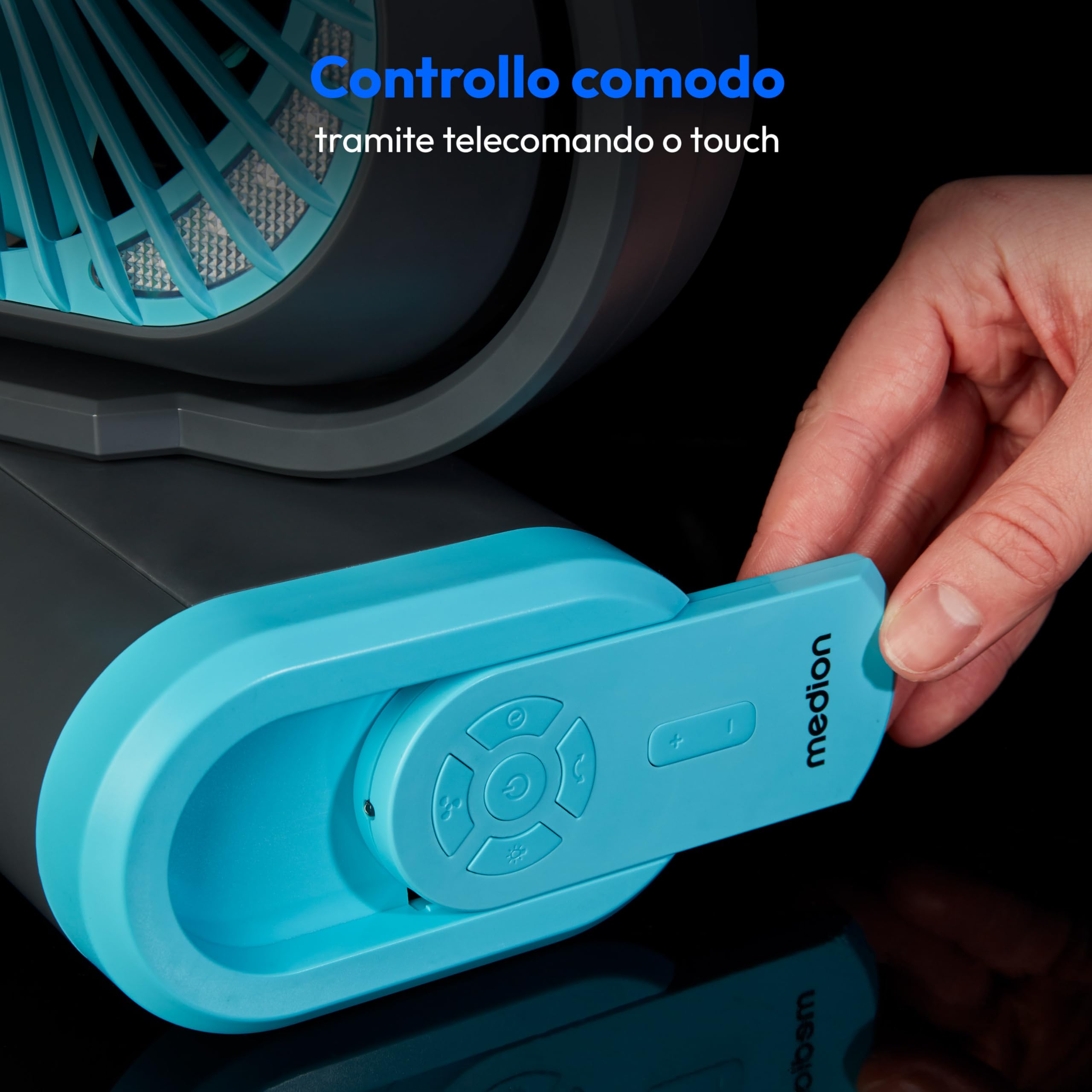 MEDION E10 TF Ventilatore USB Blu Batteria 10000 mAh 5 Velocità