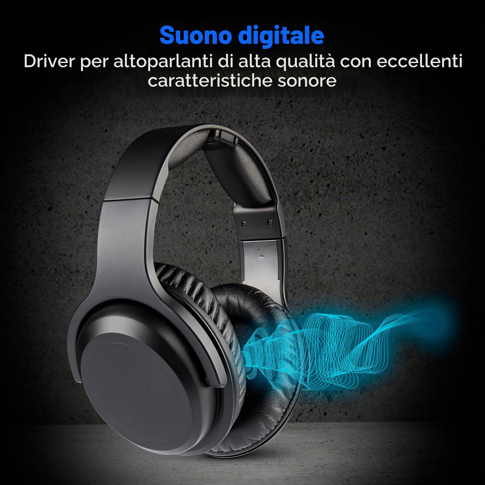 MEDION HS-1 cuffie wireless TV over ear 15 m nere
