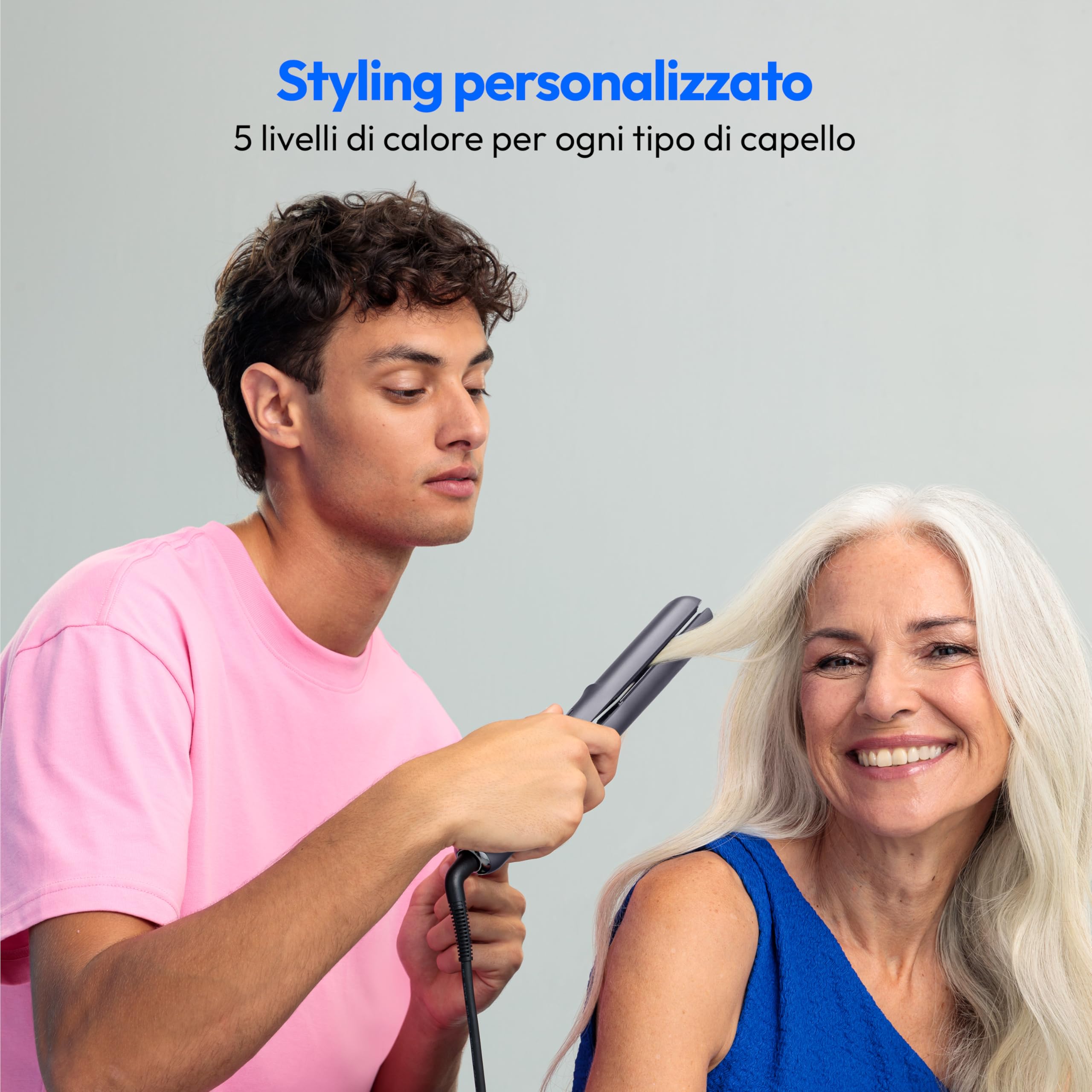 Medion HS1 MD19925 piastra per capelli ceramica grigio display