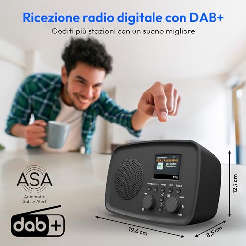 MEDION LIFE DRE-1 radio DAB+ Bluetooth nera antigoccia