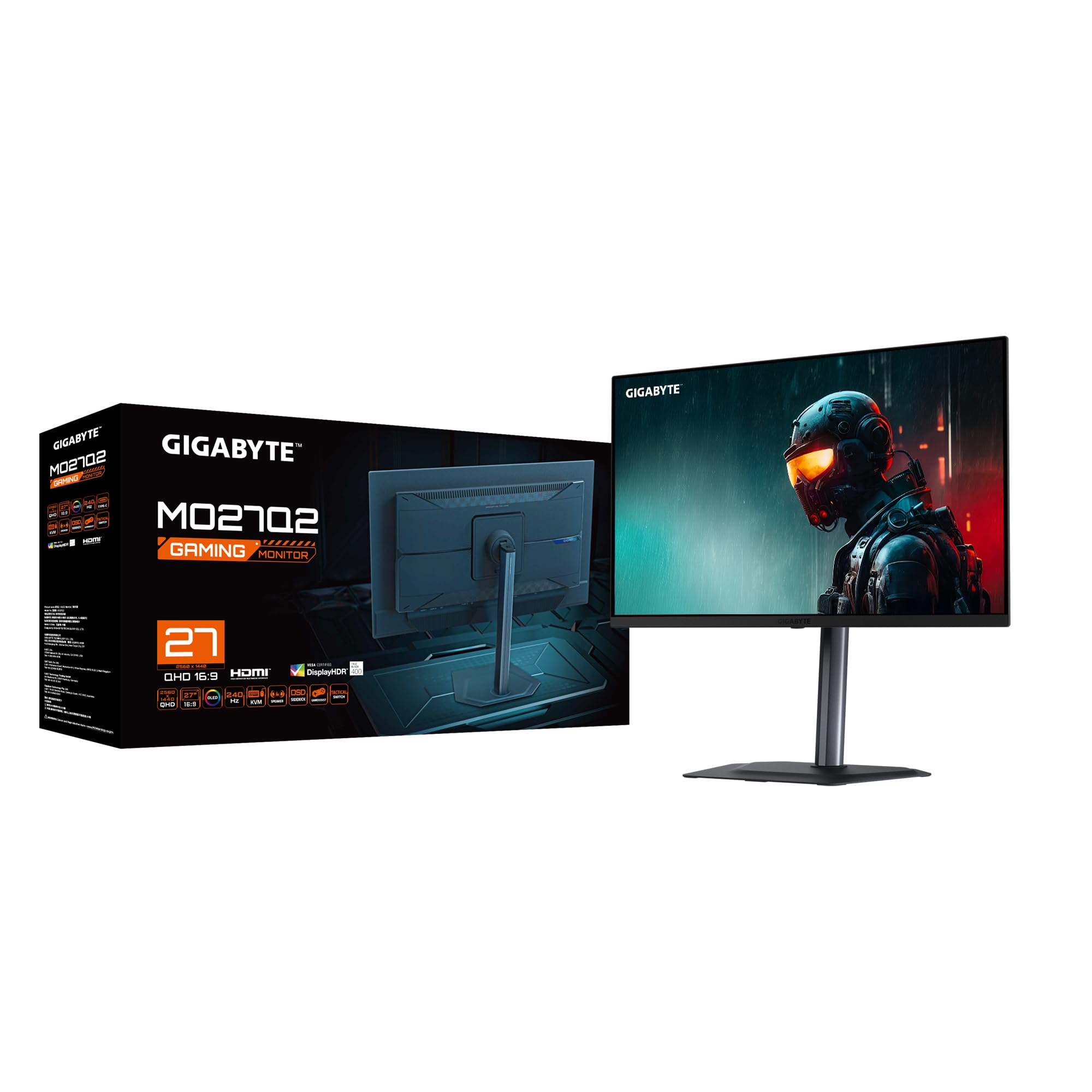 GIGABYTE MO27Q2 monitor gaming 27 QHD OLED 240Hz
