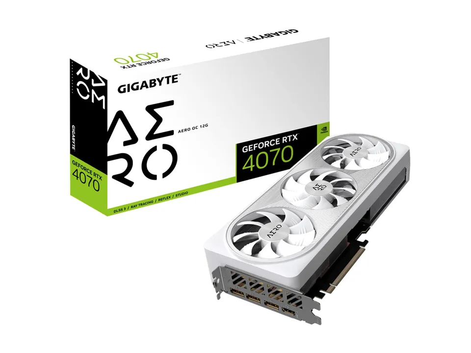 Gigabyte RTX 4070 Aero OC 12G scheda video GDDR6X bianca