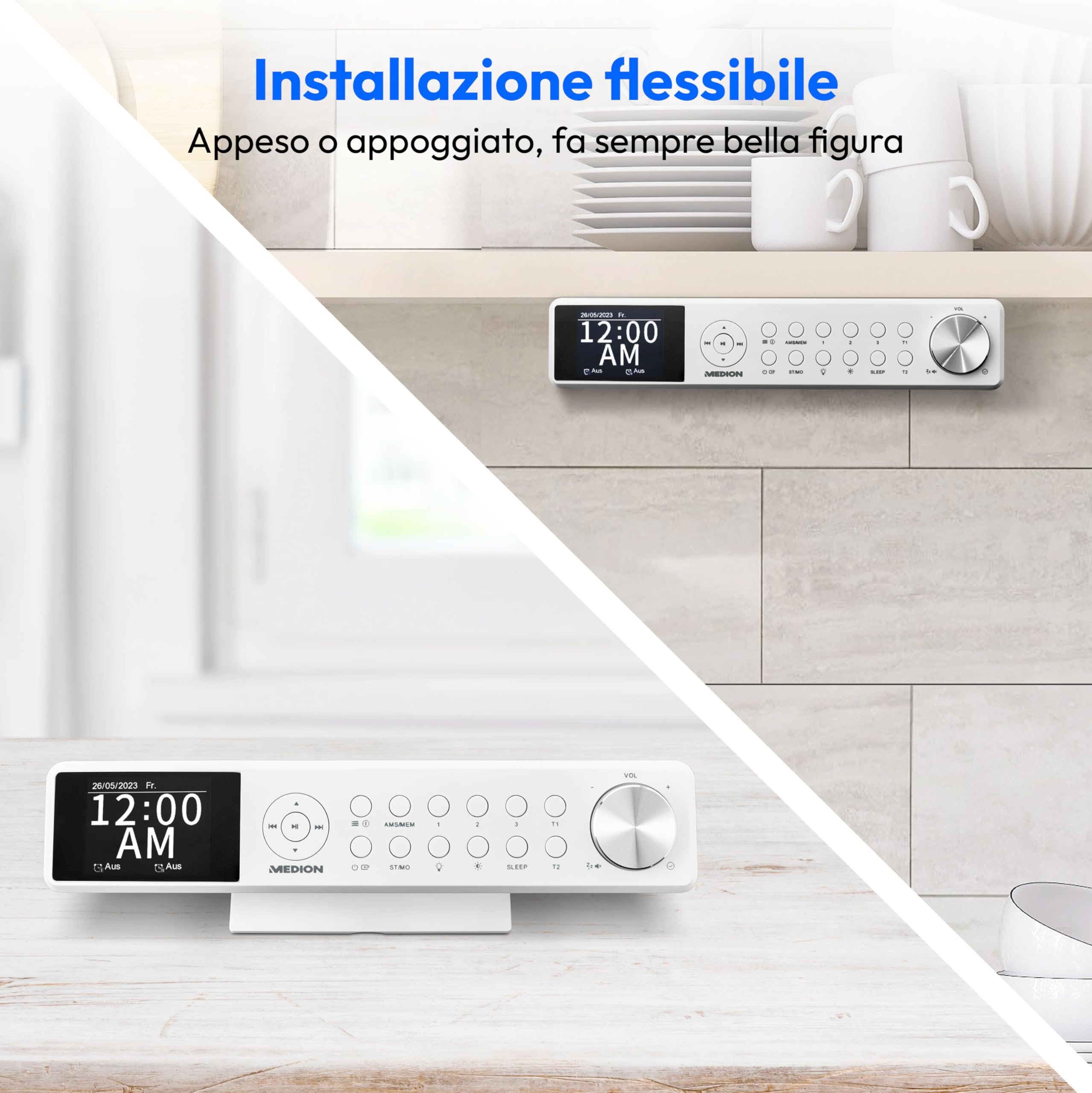 MEDION LIFE P66750 Radio da Cucina DAB+ Bianca LED