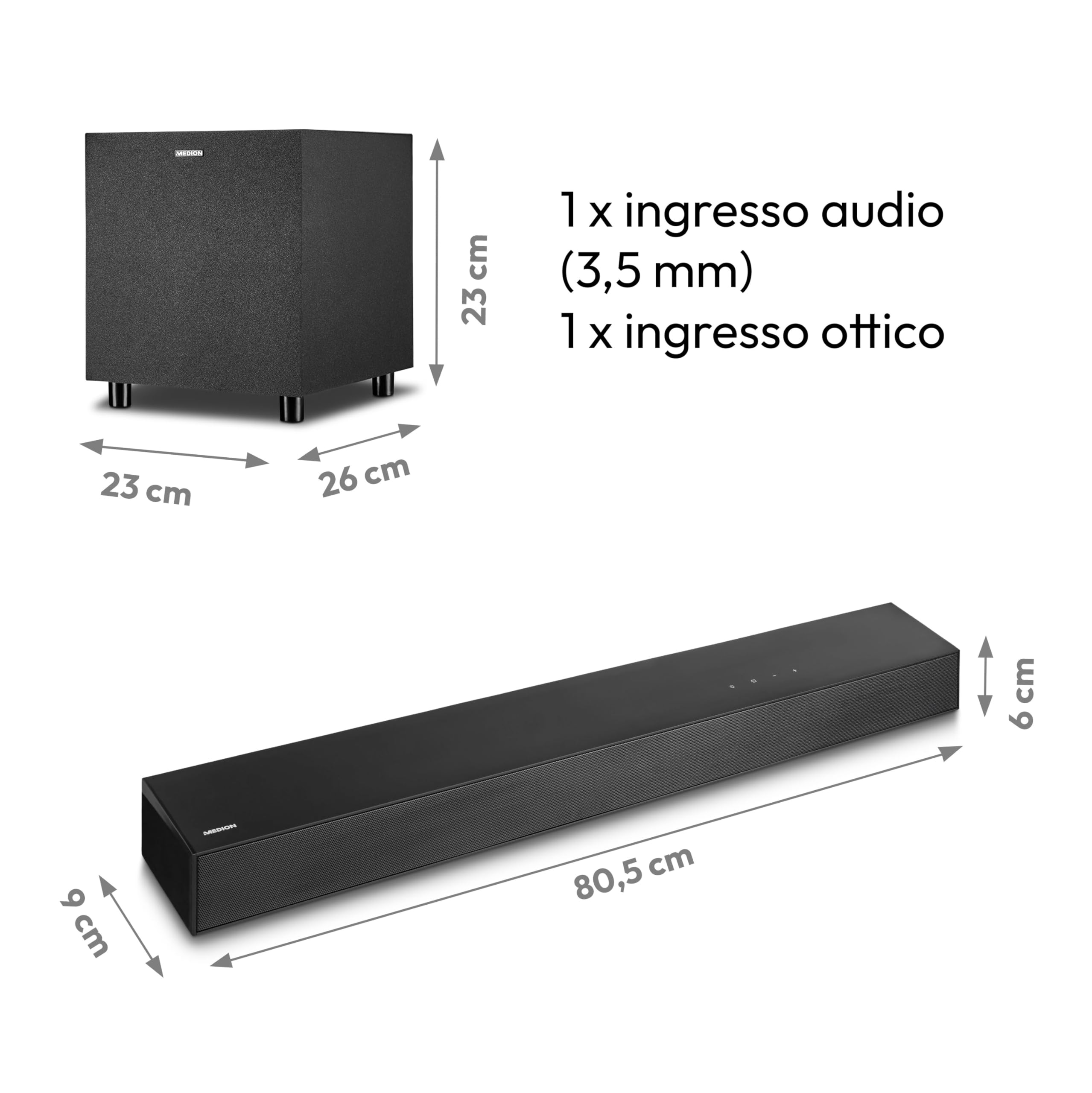 Medion S61022 soundbar 3.1 Dolby Atmos 120W