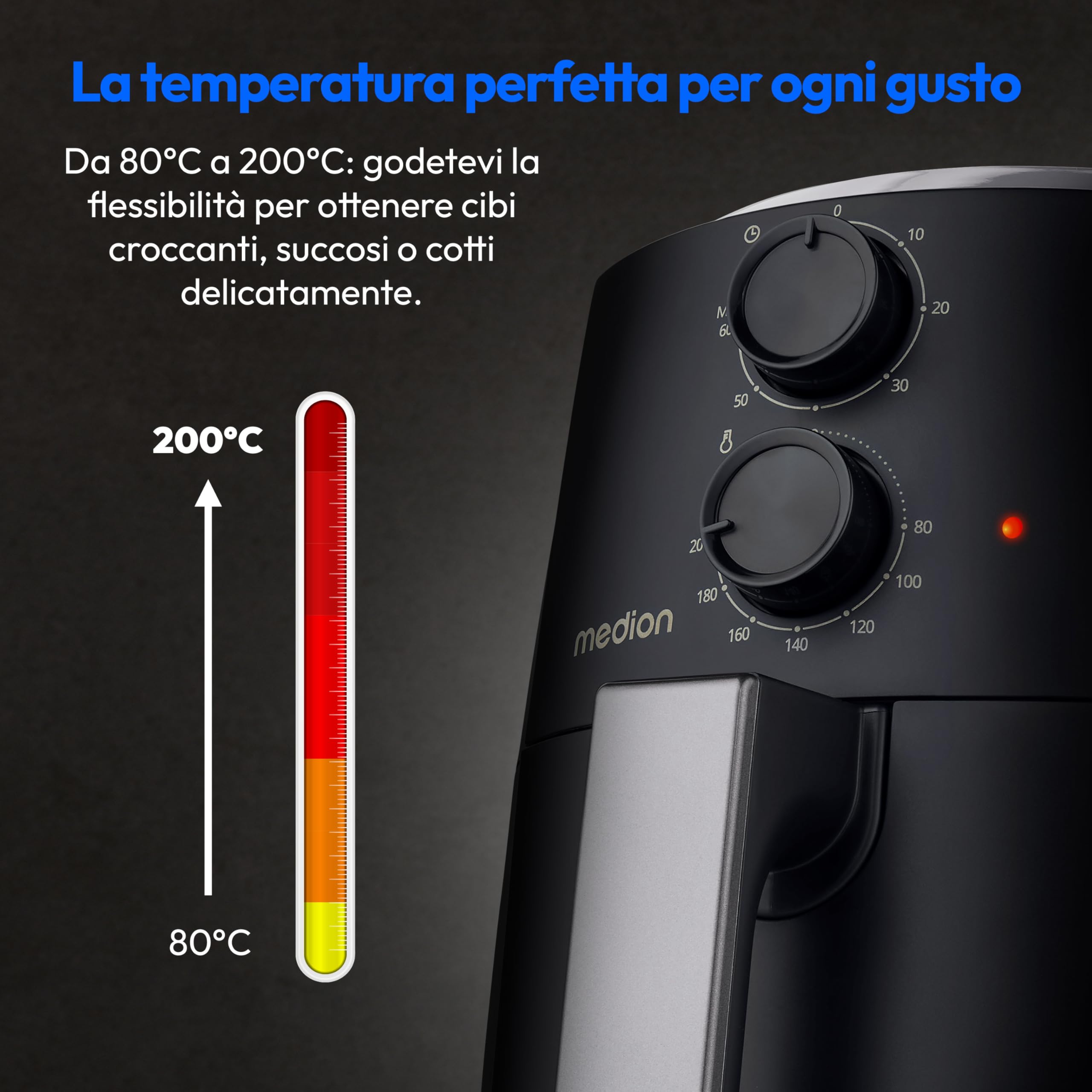 MEDION LIFE P30 L MD13020 friggitrice ad aria 4,7 litri nera senza olio
