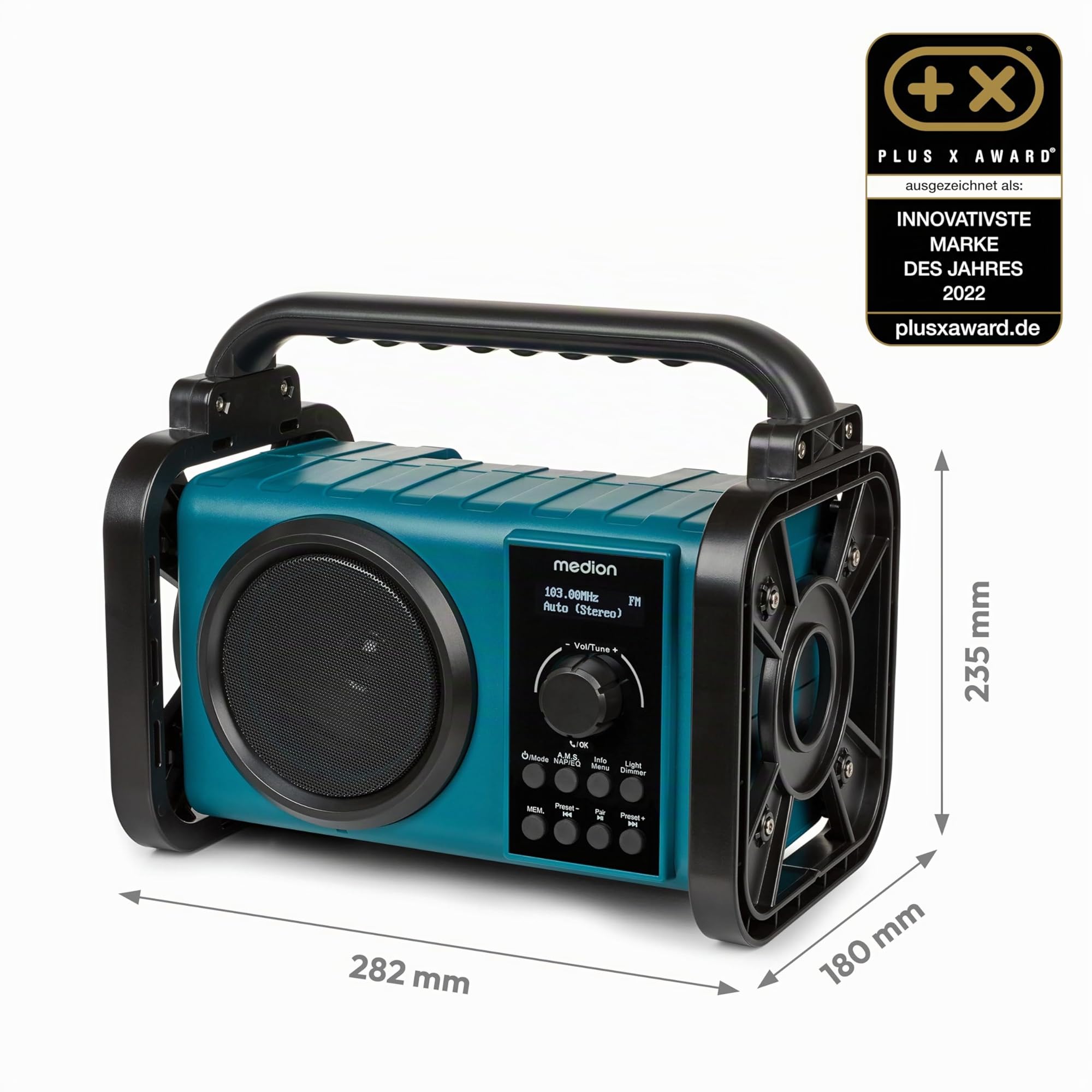 MEDION E66877 radio da cantiere DAB+ Bluetooth blu IP44